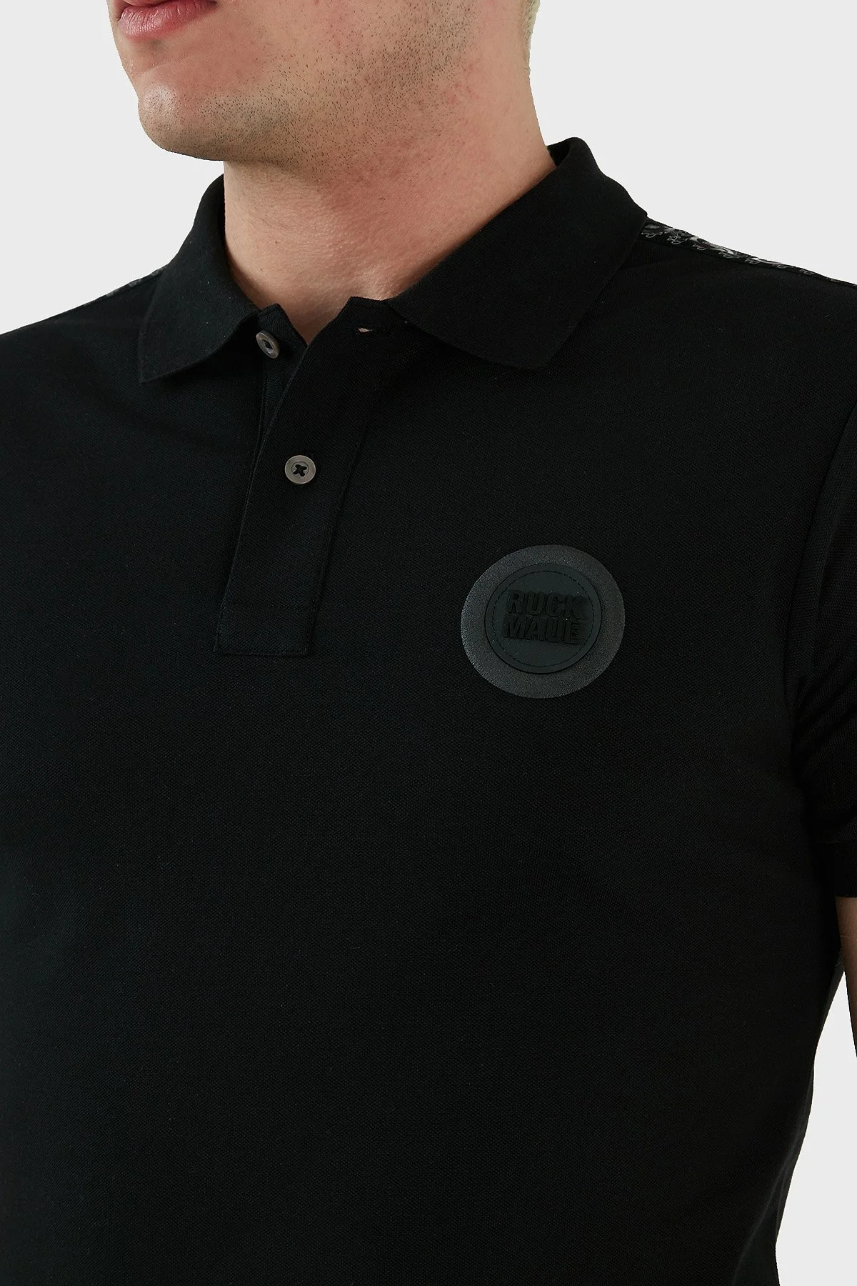 Ruck & Maul Pamuklu Regular Fit Erkek Polo T Shirt RMM011000001 SİYAH - 3