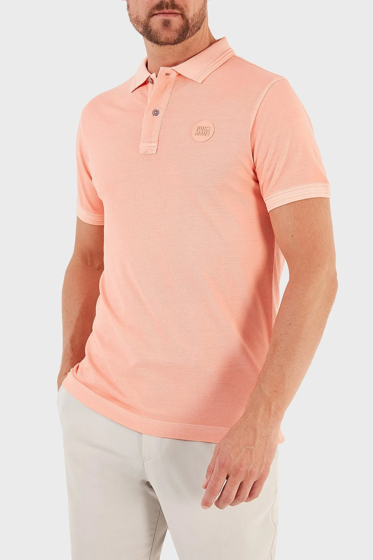 Ruck & Maul Pamuklu Regular Fit Erkek Polo T Shirt RMM015000001 23312 CORAL - 6