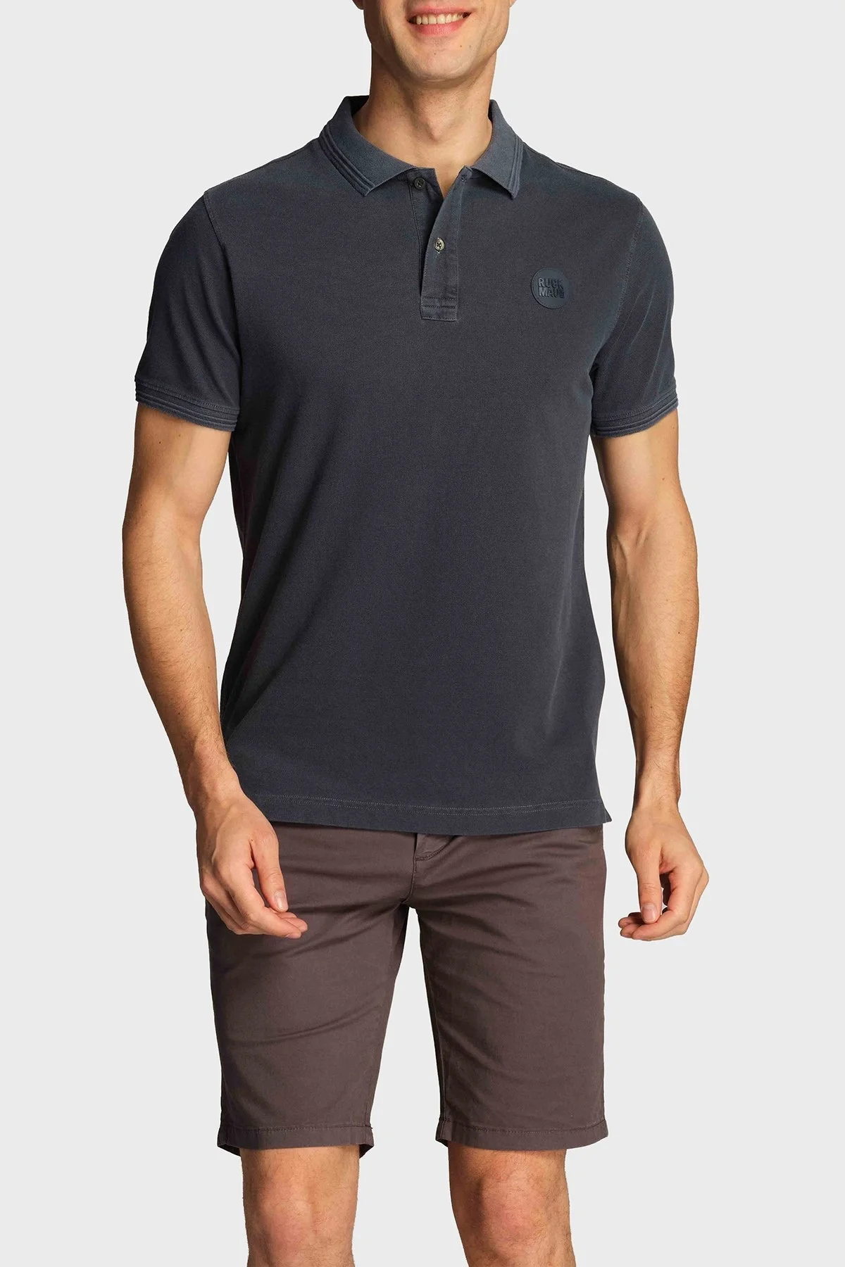 Ruck & Maul Pamuklu Regular Fit Erkek Polo T Shirt RMM015000001 23312 LACİVERT - 1