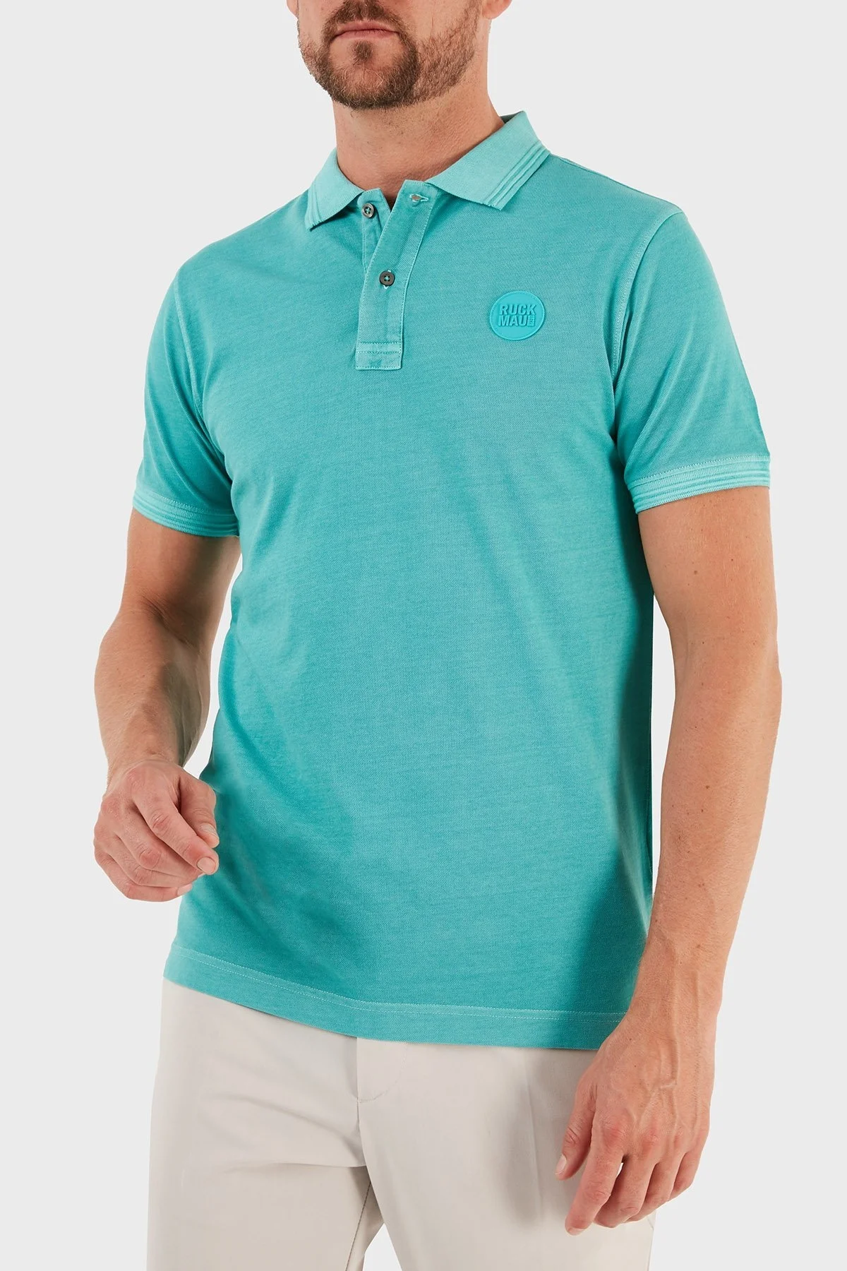 Ruck & Maul Pamuklu Regular Fit Erkek Polo T Shirt RMM015000001 23312 TURKUAZ - 5