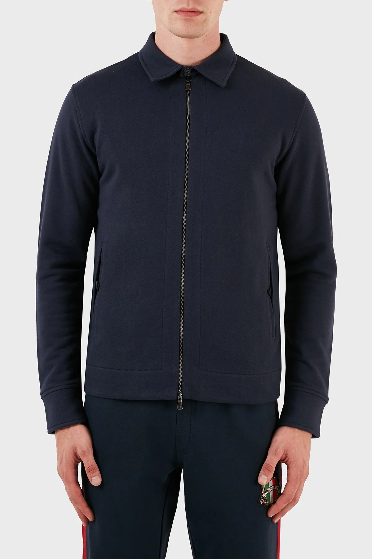 Ruck & Maul Pamuklu Regular Fit Fermuarlı Spor Erkek Ceket RMM540007012 22037 LACİVERT - 1