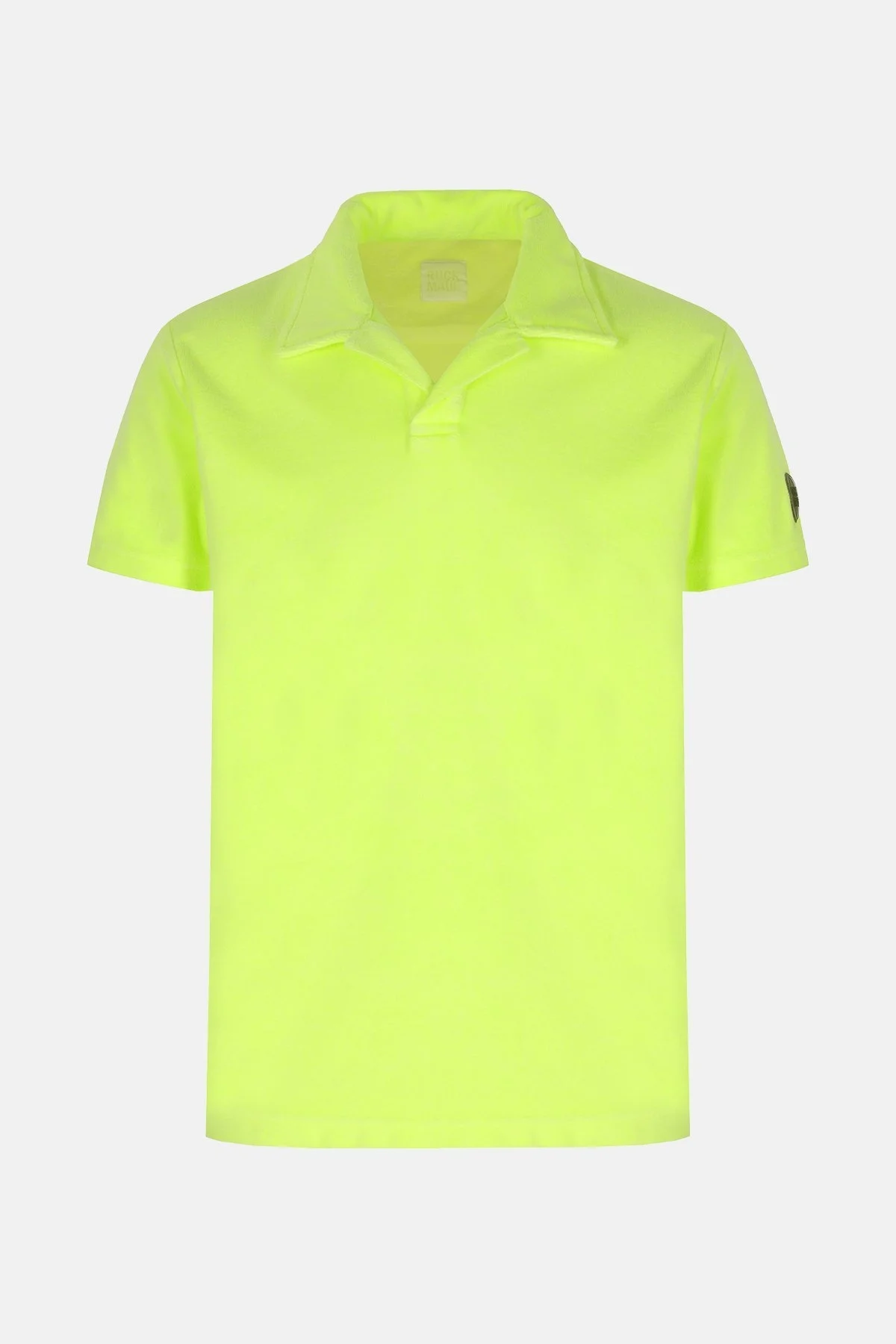 Ruck & Maul Pamuklu Regular Fit Havlu Dokulu Erkek Polo Yaka T Shirt RMM015000003 23354 NEON-SARI - 4