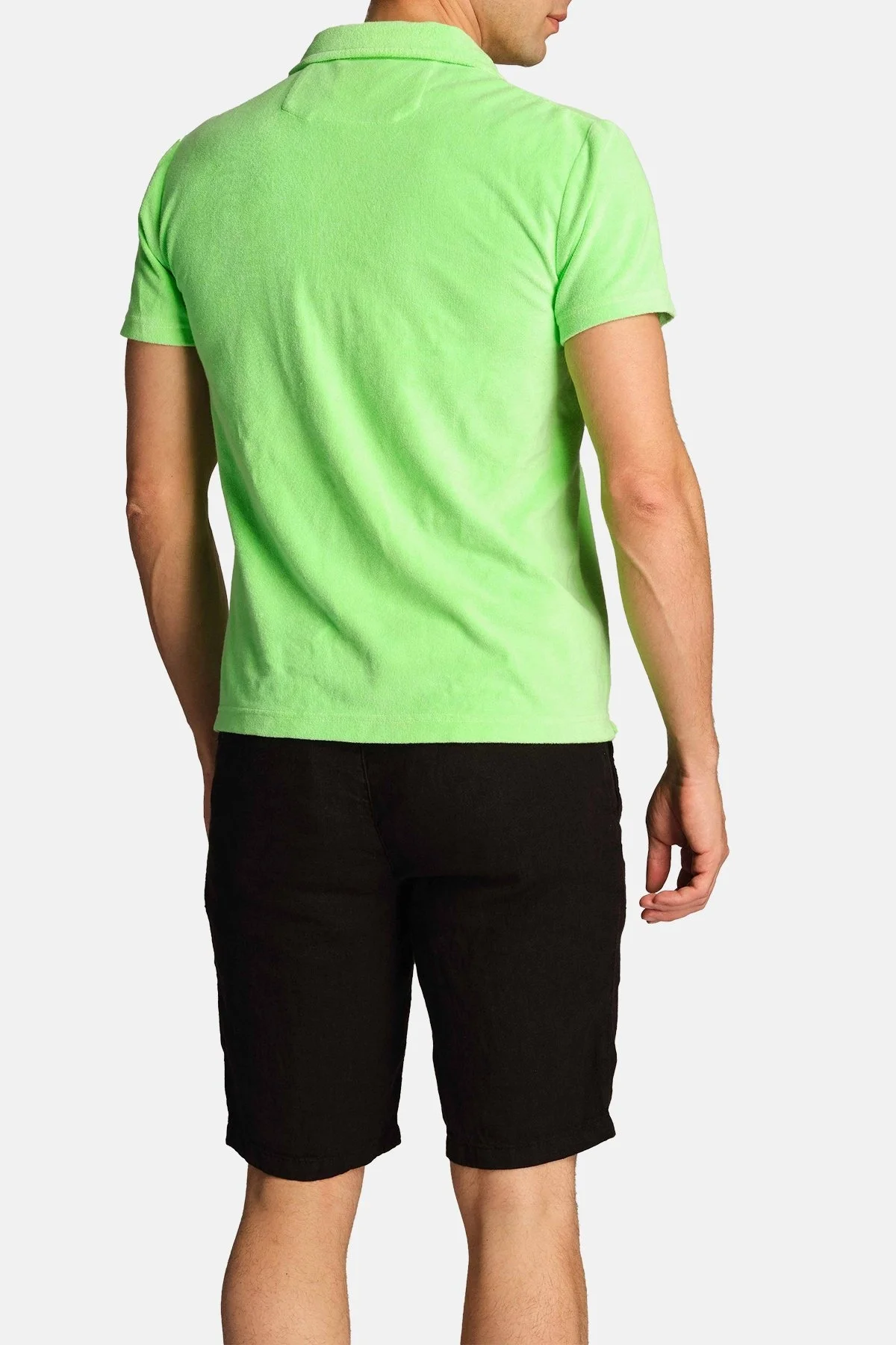 Ruck & Maul Pamuklu Regular Fit Havlu Dokulu Erkek Polo Yaka T Shirt RMM015000003 23354 NEON YEŞİL - 2