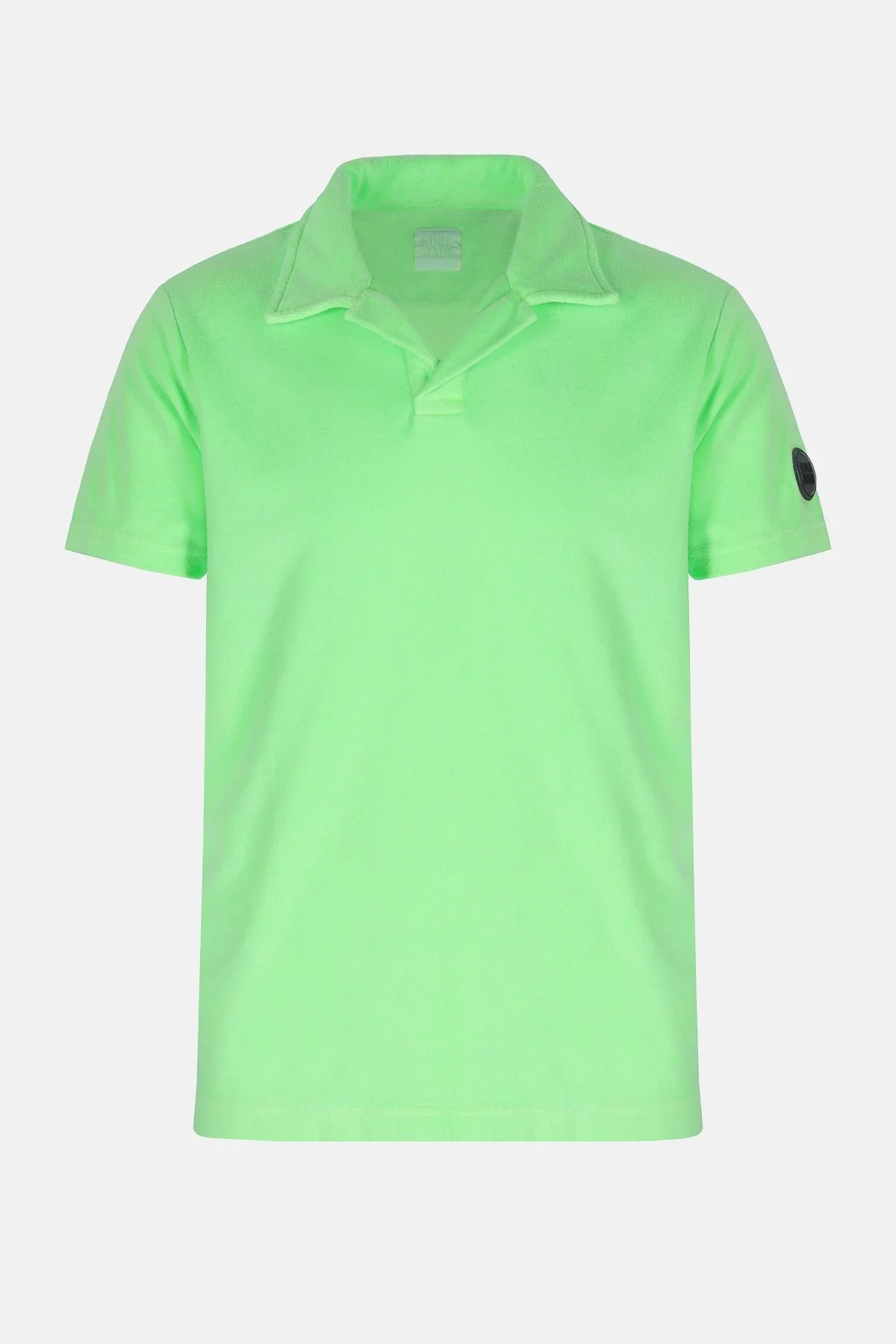 Ruck & Maul Pamuklu Regular Fit Havlu Dokulu Erkek Polo Yaka T Shirt RMM015000003 23354 NEON YEŞİL - 4
