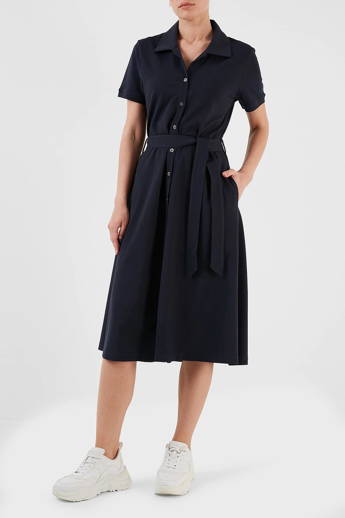 Ruck & Maul Pamuklu Regular Fit Midi Bayan Gömlek Elbise RMW195000004 23352 LACİVERT - 1