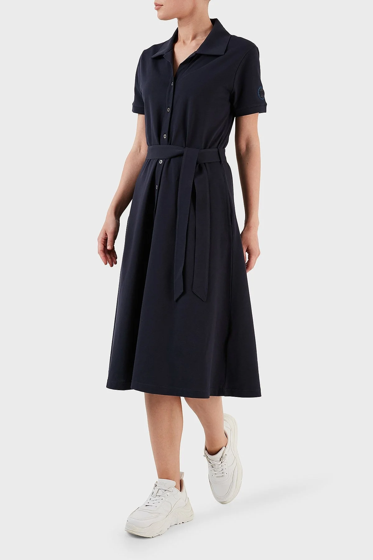 Ruck & Maul Pamuklu Regular Fit Midi Bayan Gömlek Elbise RMW195000004 23352 LACİVERT - 2