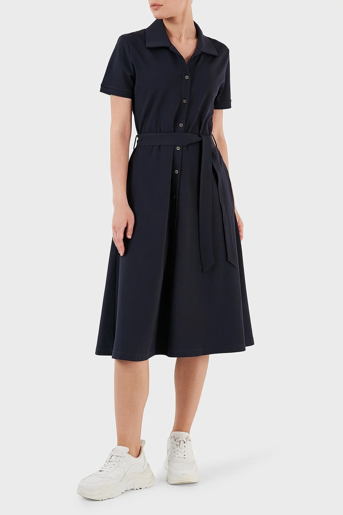 Ruck & Maul Pamuklu Regular Fit Midi Bayan Gömlek Elbise RMW195000004 23352 LACİVERT - 3