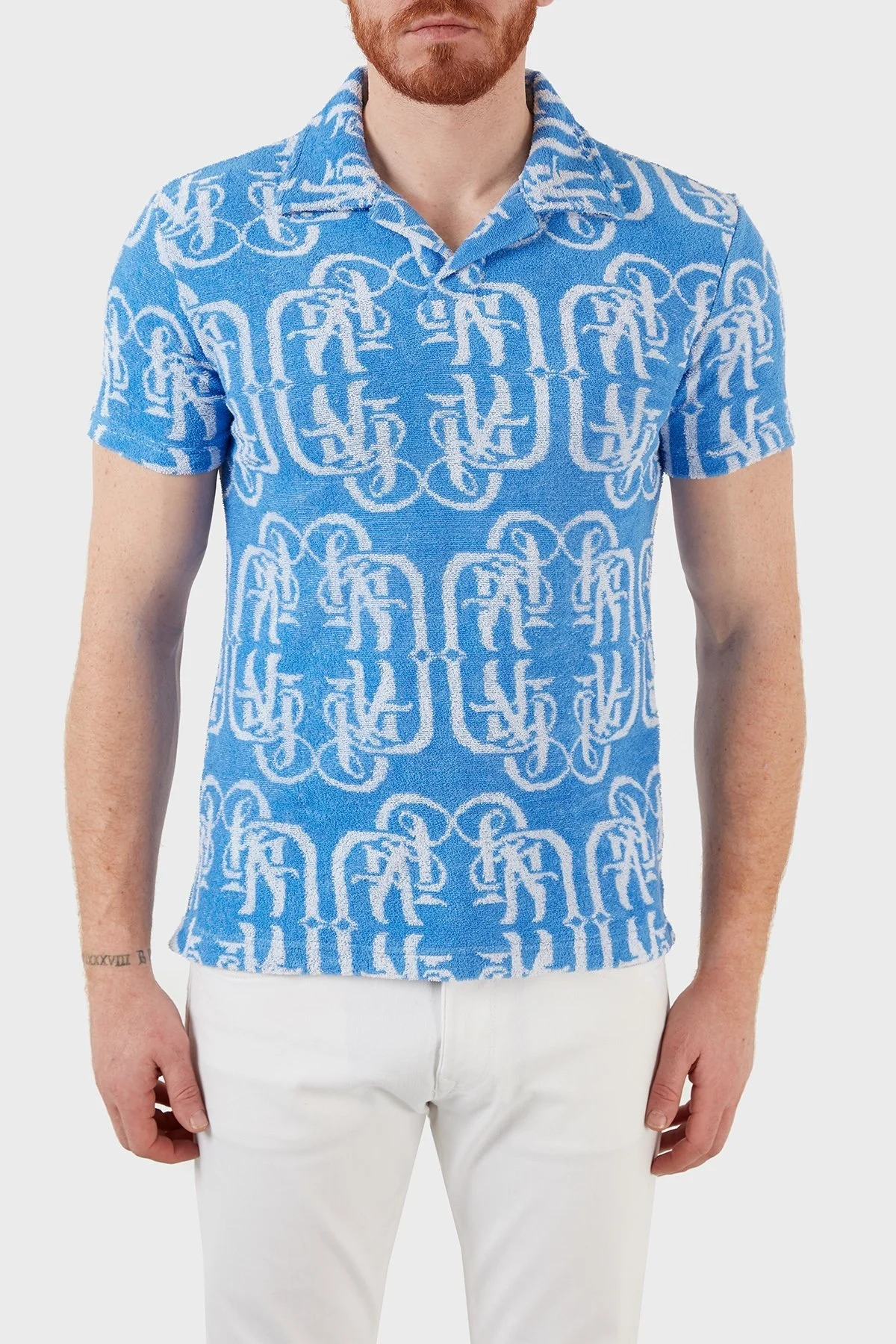 Ruck & Maul Regular Fit % 100 Pamuk T Shirt RMM010007038 21436 Erkek Polo RMM010007038 MAVİ - 1