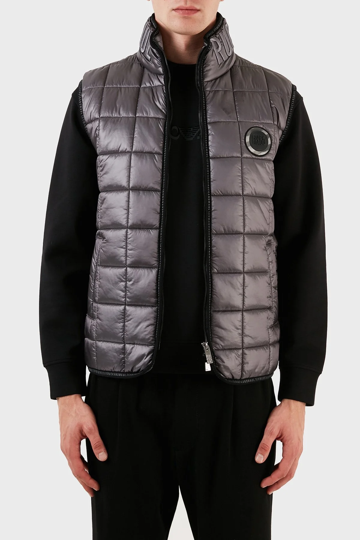 Ruck & Maul Regular Fit Dik Yaka Şişme Erkek Yelek RMM555000005 24169 ANTRASİT - 4
