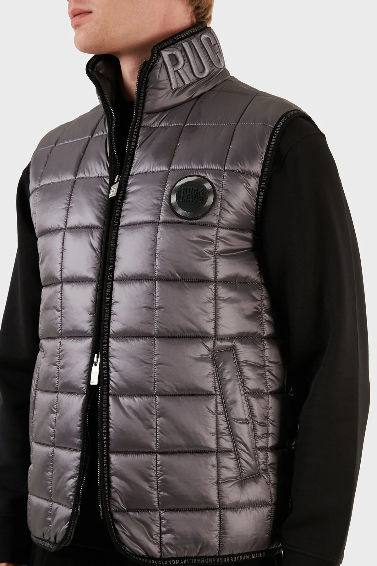 Ruck & Maul Regular Fit Dik Yaka Şişme Erkek Yelek RMM555000005 24169 ANTRASİT - 6
