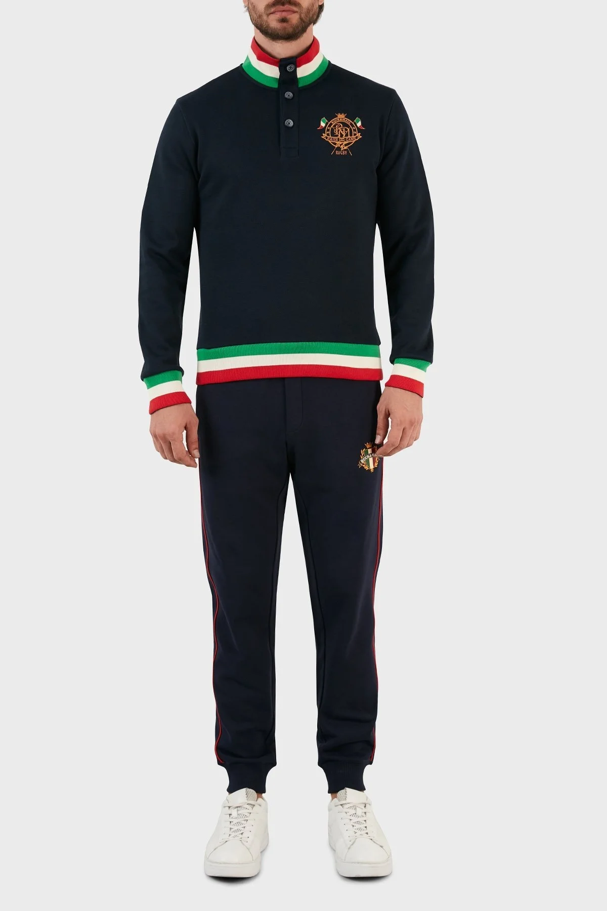 Ruck & Maul Regular Fit Düğmeli Dik Yaka Erkek Sweat RMM08000701021778 LACİVERT - 4