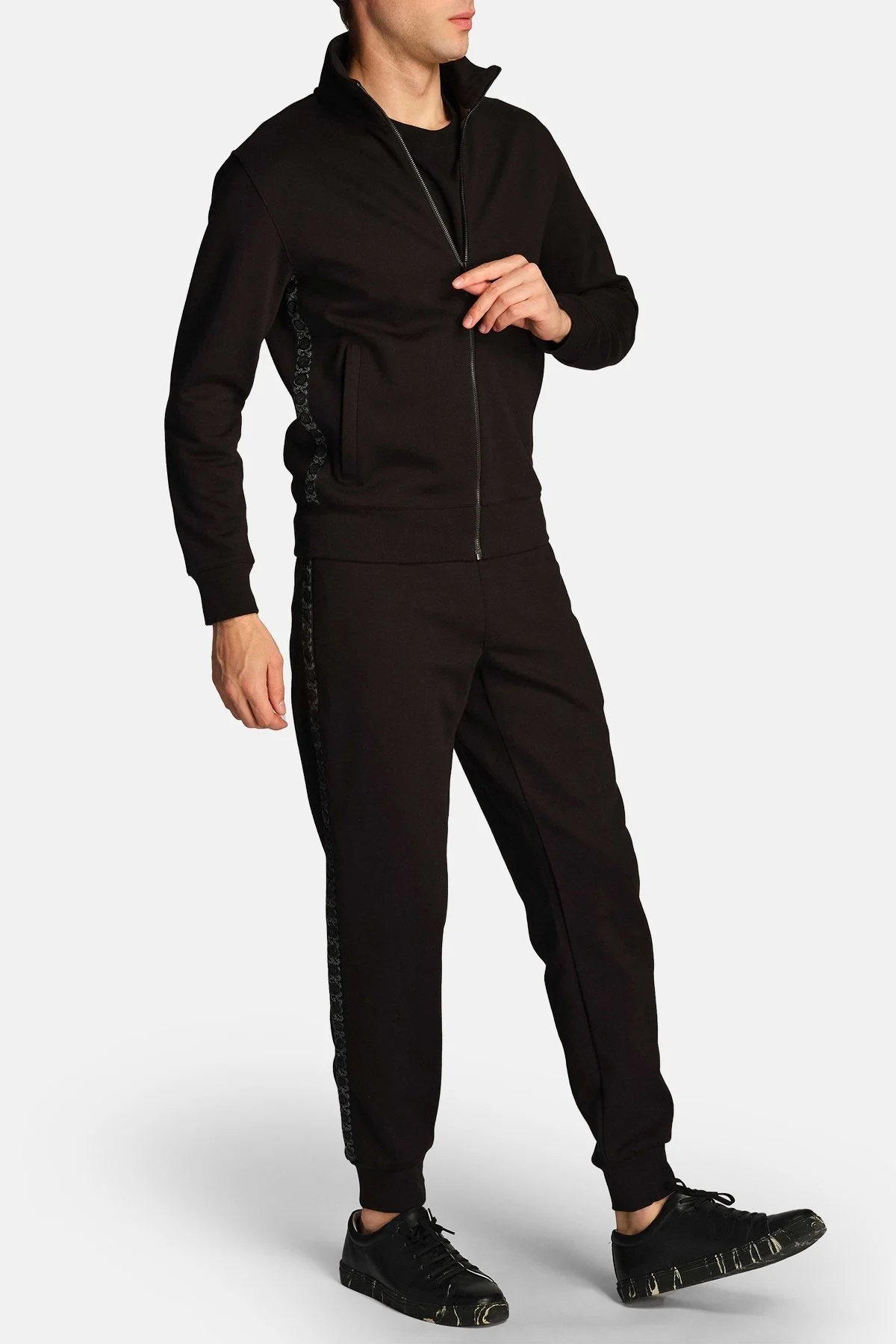 Ruck & Maul Regular Fit Fermuarlı Dik Yaka Örme Erkek Sweat RMM541000003 SİYAH - 3