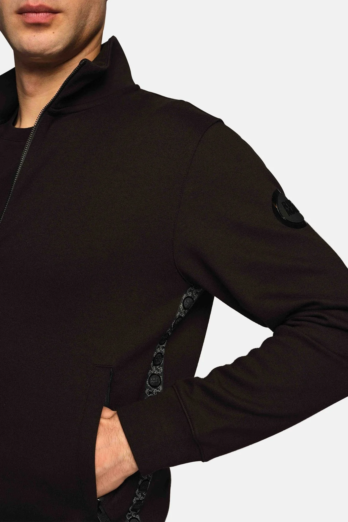 Ruck & Maul Regular Fit Fermuarlı Dik Yaka Örme Erkek Sweat RMM541000003 SİYAH - 4