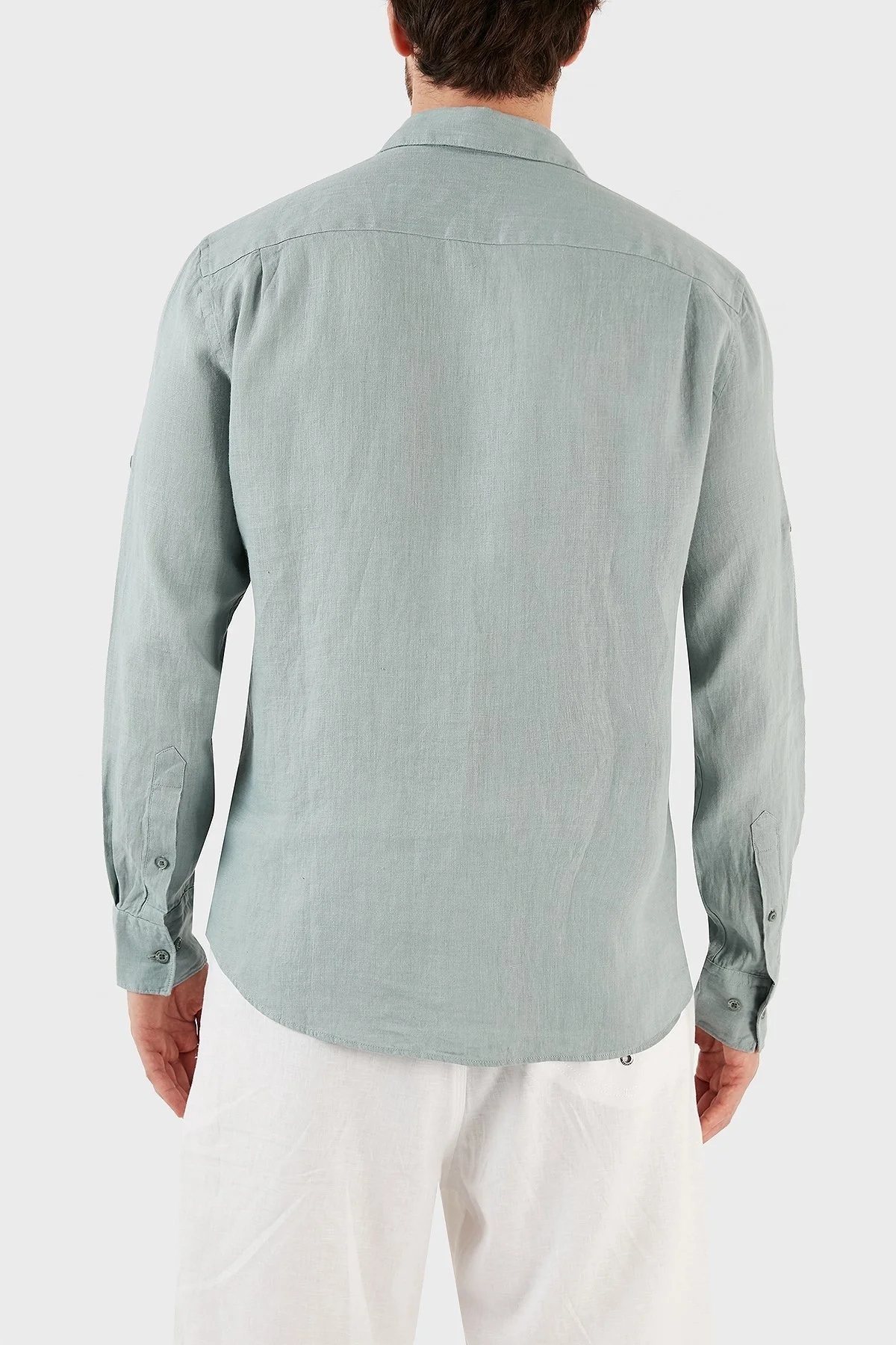 Ruck & Maul Regular Fit Nakış Detaylı Uzun Kollu % 100 Keten Erkek Gömlek RMM027000007 23950 MİNT - 5