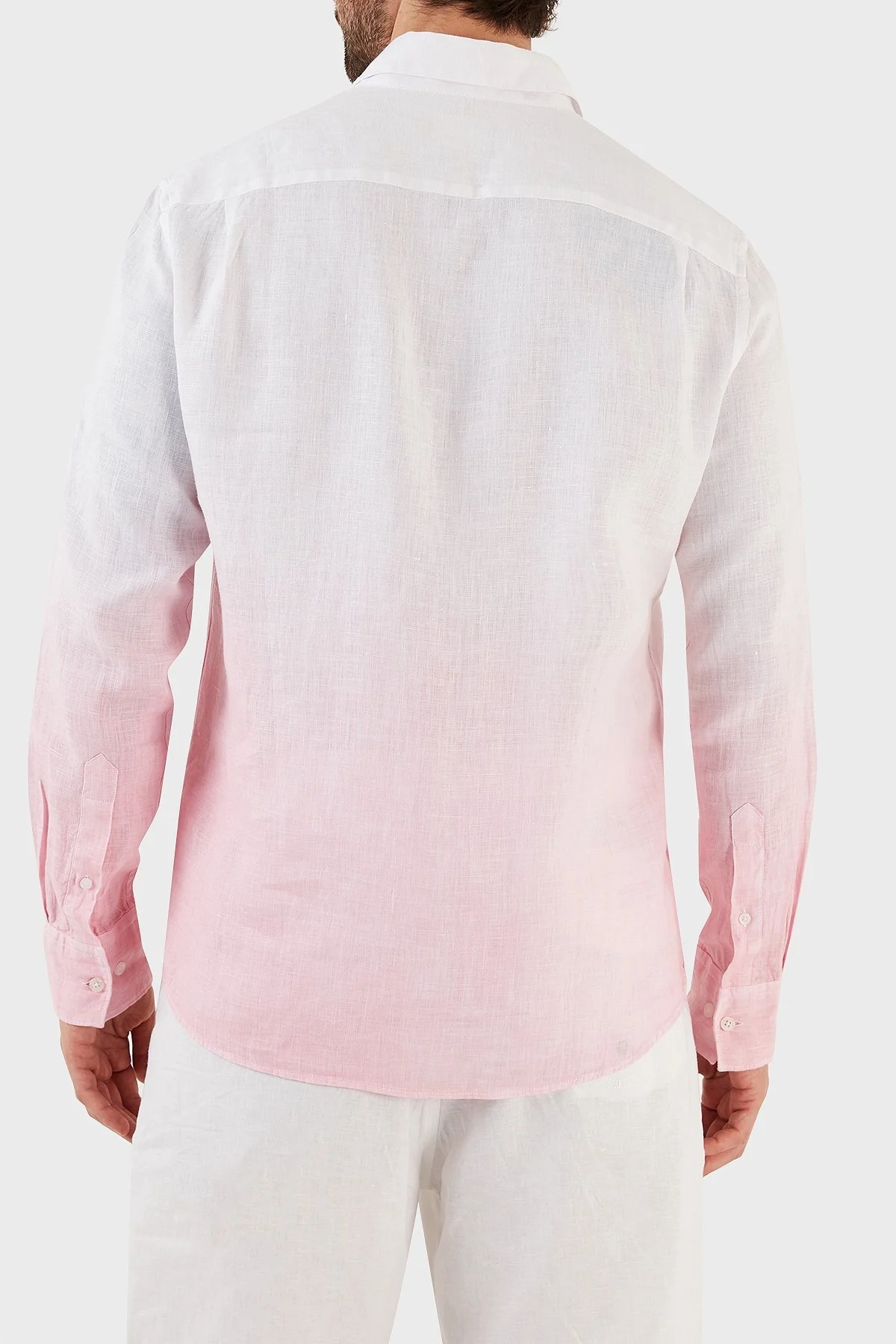 Ruck & Maul Regular Fit Uzun Kollu % 100 Keten Erkek Gömlek RMM027000008 23952 PEMBE - 5