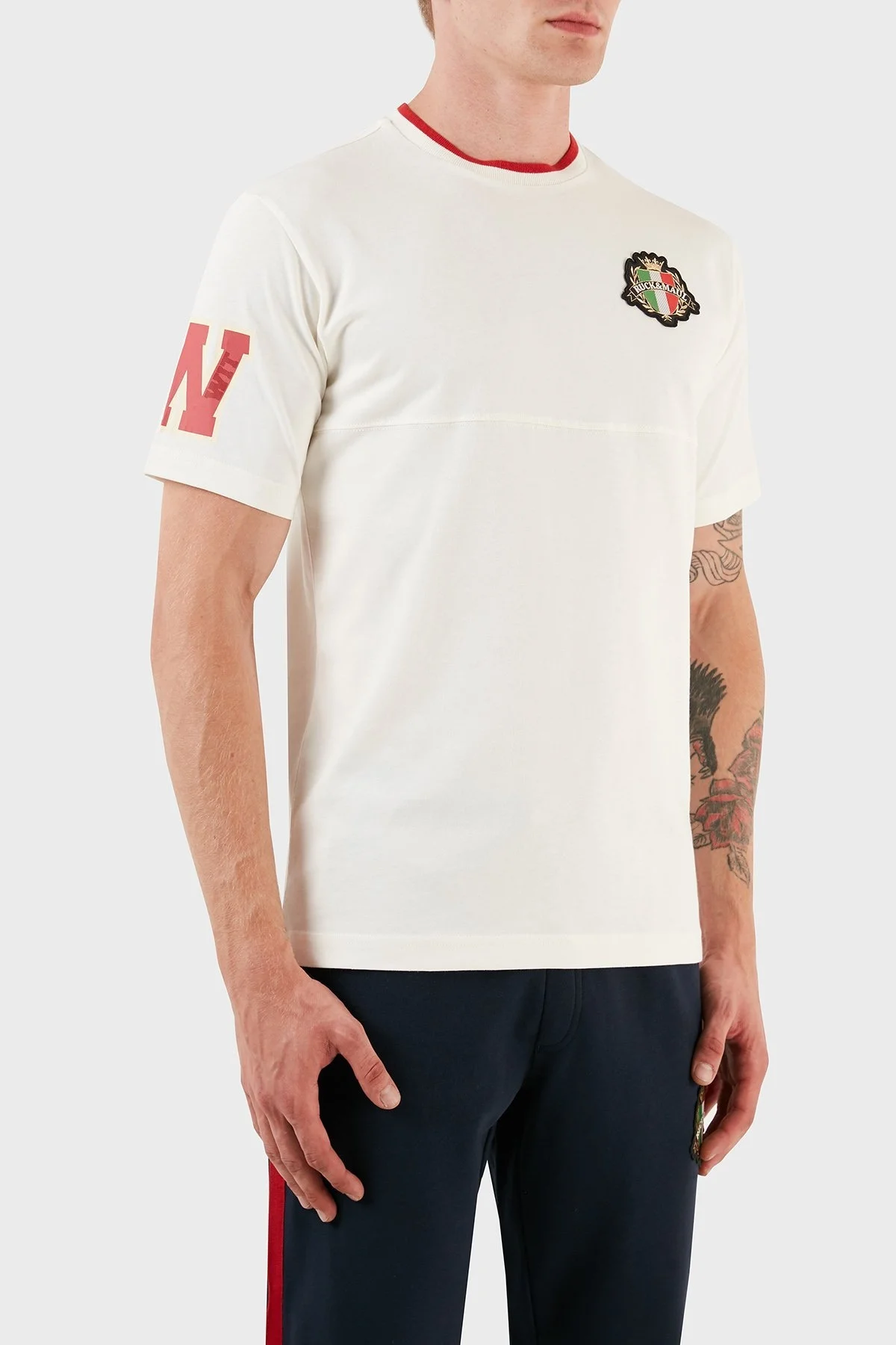 Ruck & Maul Sırt Baskılı % 100 Pamuk Regular Fit Örme Erkek T Shirt RMM031300012 24665 EKRU - 6