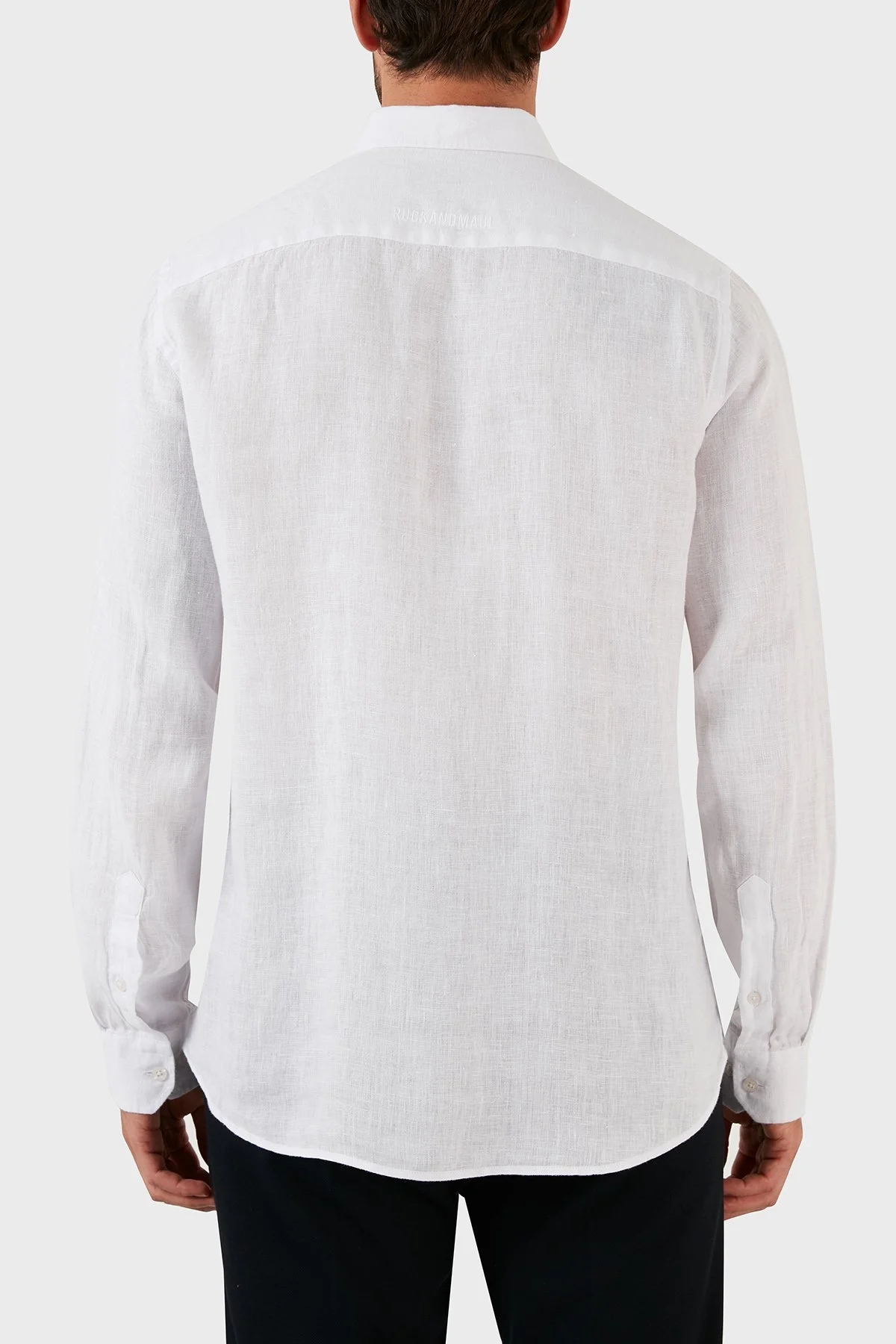 Ruck & Maul Uzun Kollu % 100 Keten Erkek Gömlek RMM02D000002 BEYAZ - 2
