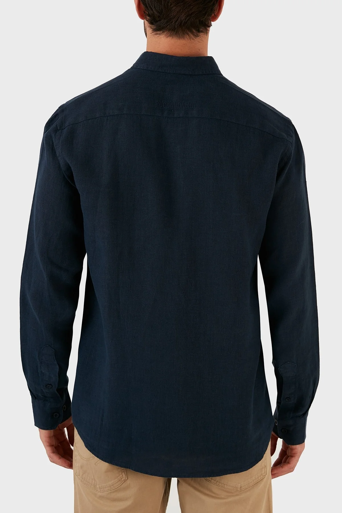 Ruck & Maul Uzun Kollu % 100 Keten Erkek Gömlek RMM02D000002 LACİVERT - 2