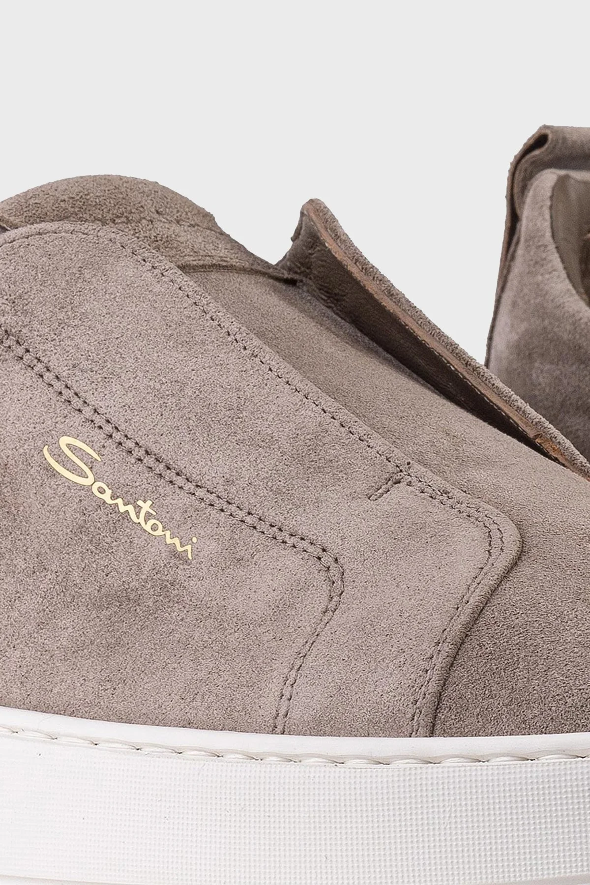 Santoni % 100 Deri Süet Slip-On Sneaker Erkek Ayakkabı MBCD21959BARTSEYM45 BEJ - 2