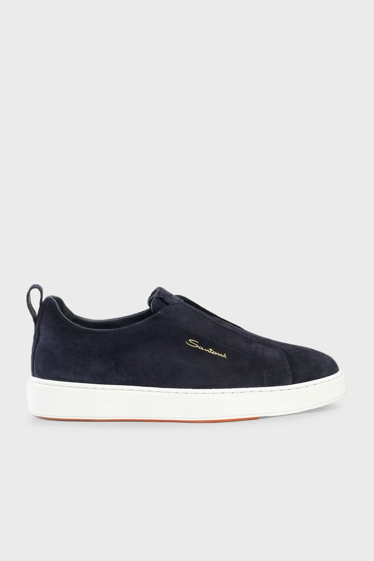 Santoni % 100 Deri Süet Slip-On Sneaker Erkek Ayakkabı MBCD21959BARTSEYU60 LACİVERT - 1