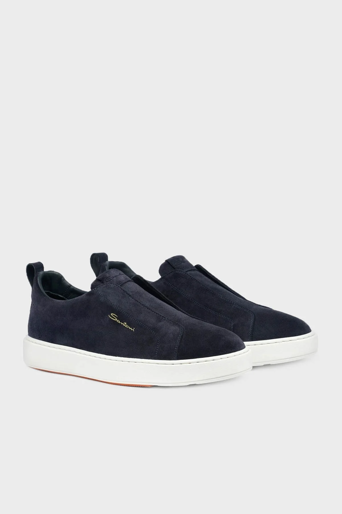 Santoni % 100 Deri Süet Slip-On Sneaker Erkek Ayakkabı MBCD21959BARTSEYU60 LACİVERT - 3