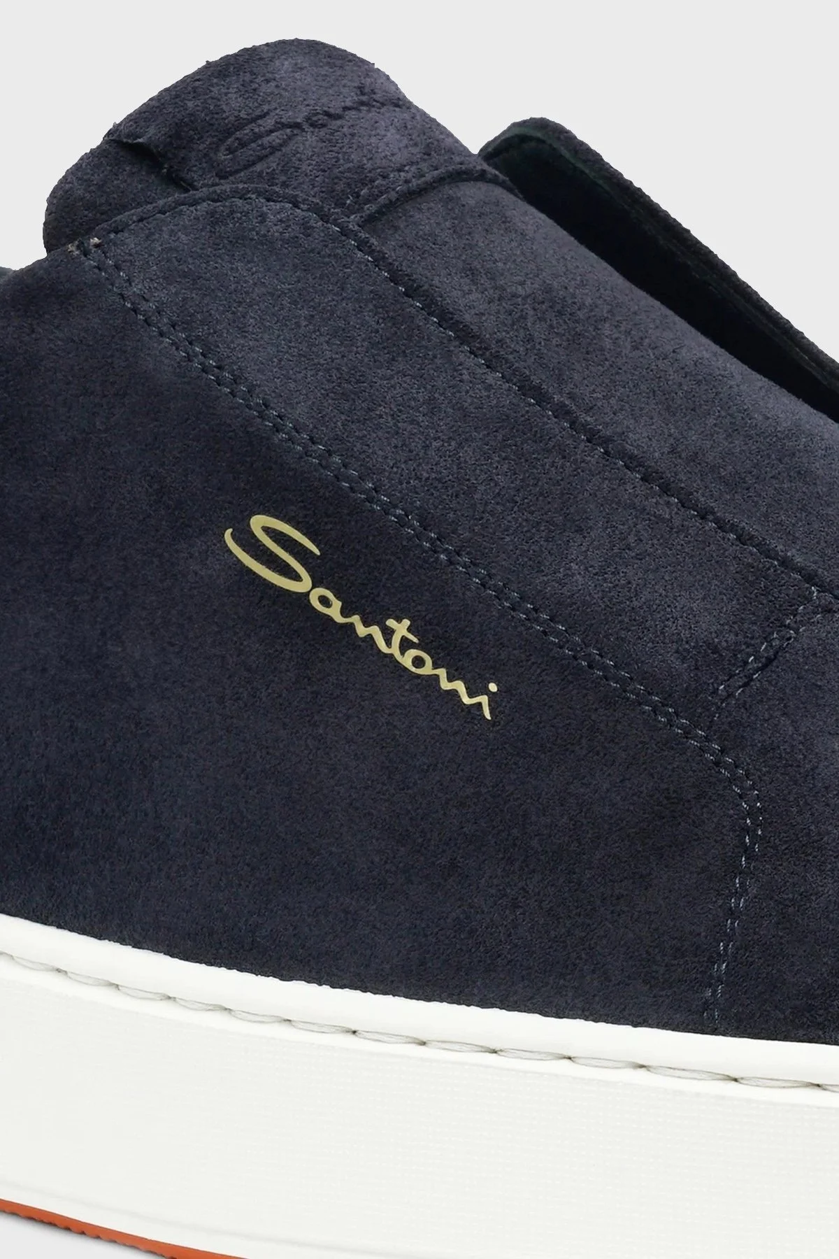 Santoni % 100 Deri Süet Slip-On Sneaker Erkek Ayakkabı MBCD21959BARTSEYU60 LACİVERT - 6