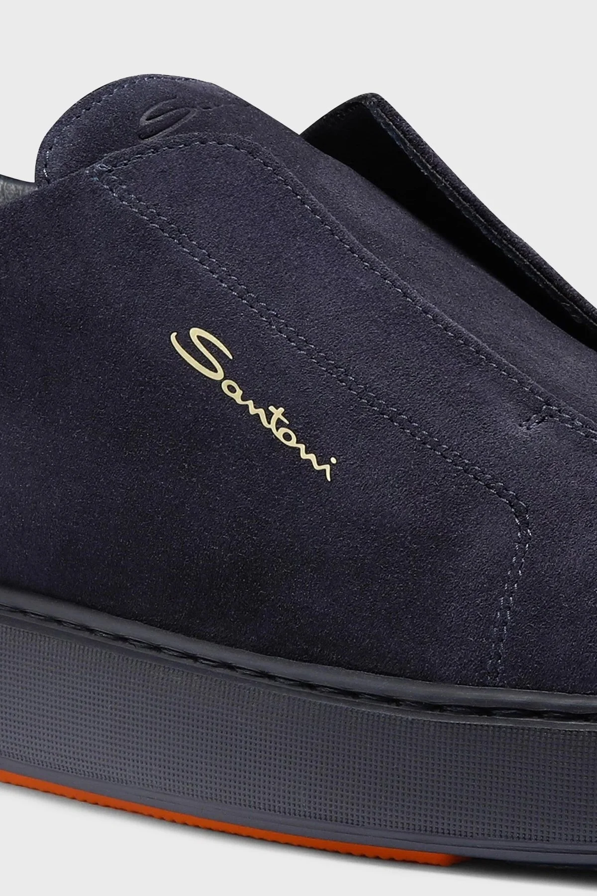 Santoni % 100 Deri Süet Slip-On Sneaker Erkek Ayakkabı MBCD21995OCATSEYU60 LACİVERT - 6