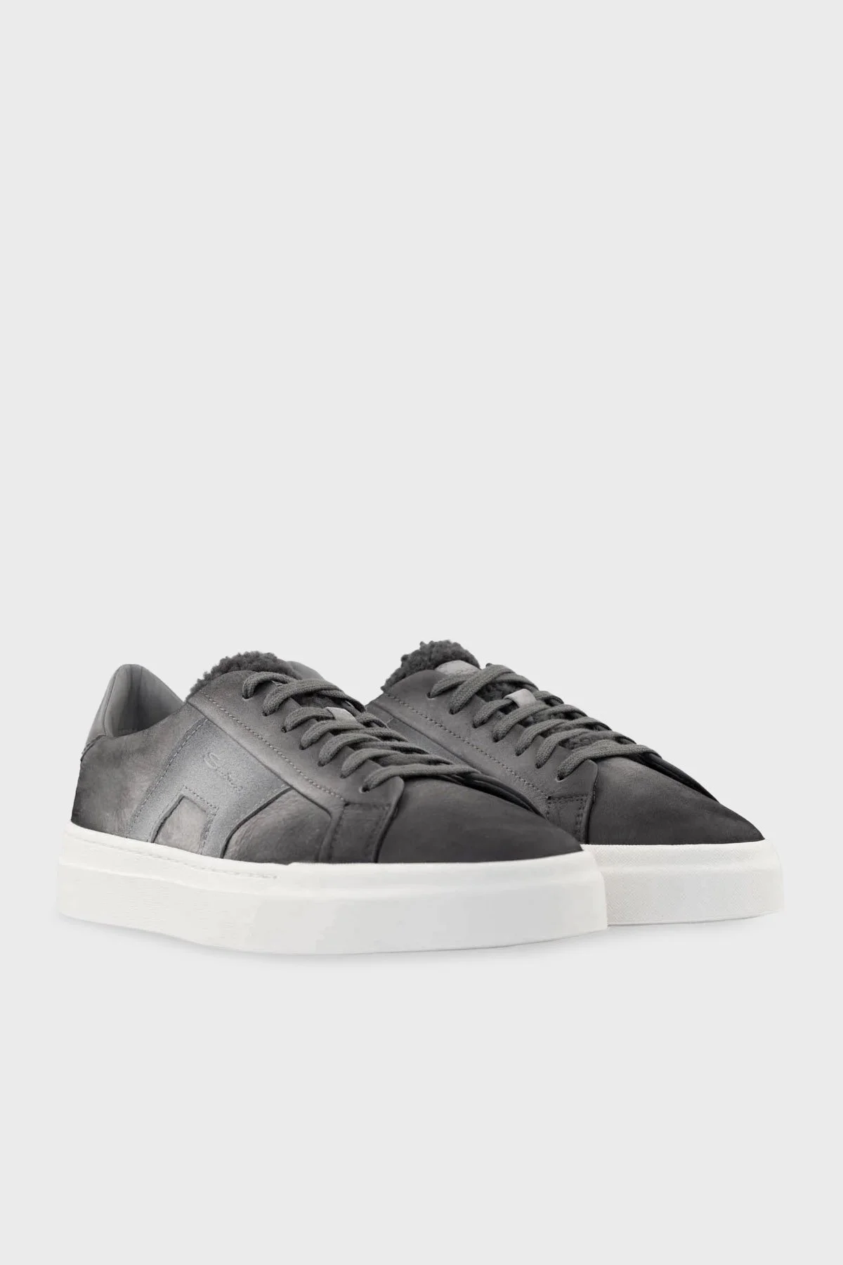 Santoni Deri Karışımlı Logolu Sneaker Erkek Ayakkabı MBGT22124PNNTPIDG45 GRİ - 2