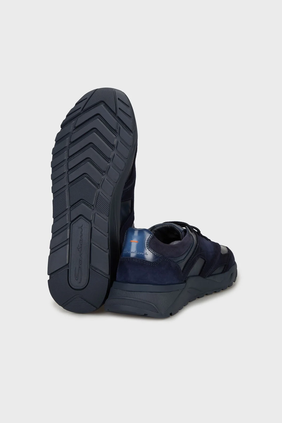 Santoni Deri Logolu Sneaker Erkek Ayakkabı MBIM22112NOTTKOHU60 LACİVERT - 4