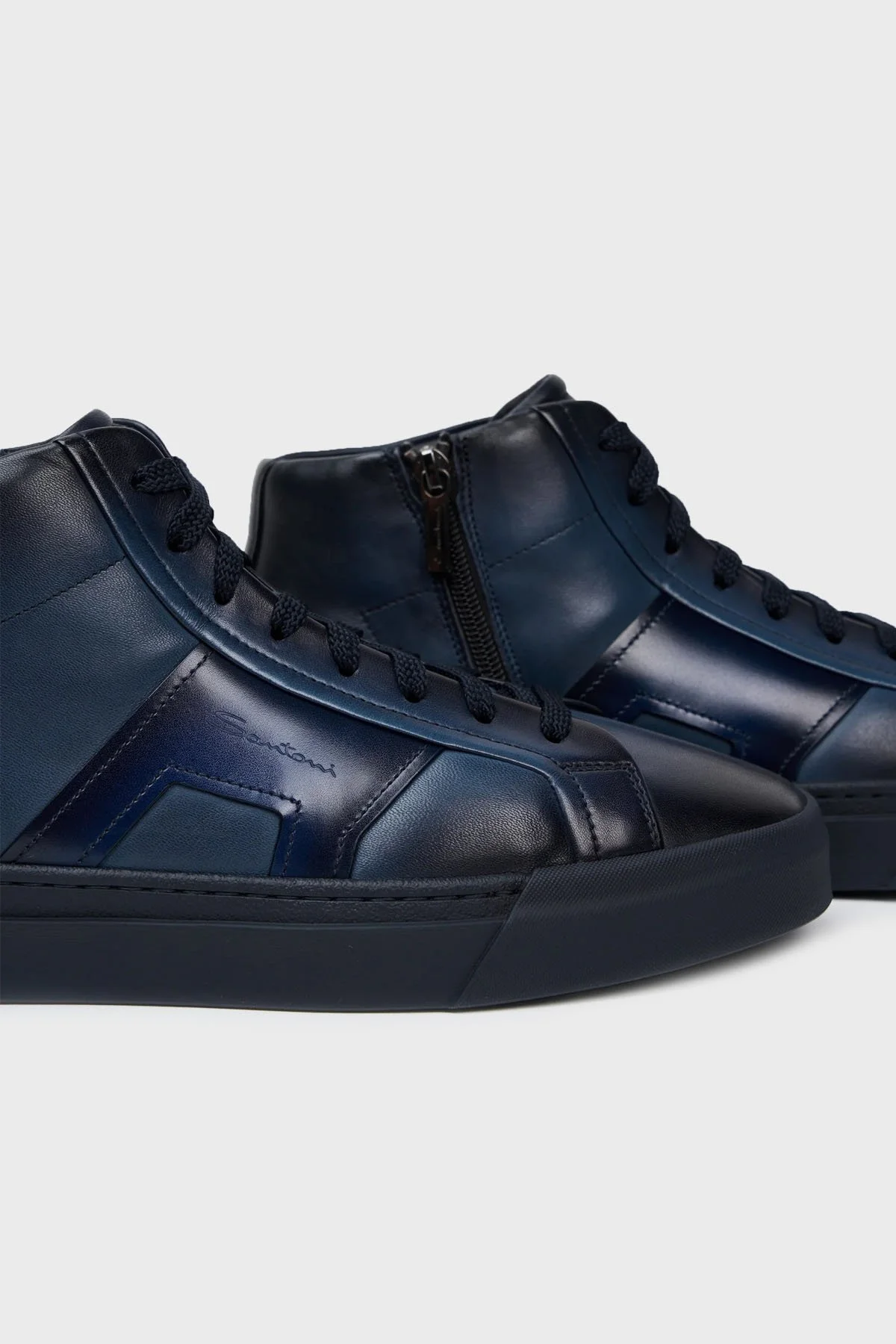 Santoni Fermuarlı Deri Erkek Bot MBGT22025OCNRGONU60 LACİVERT - 9