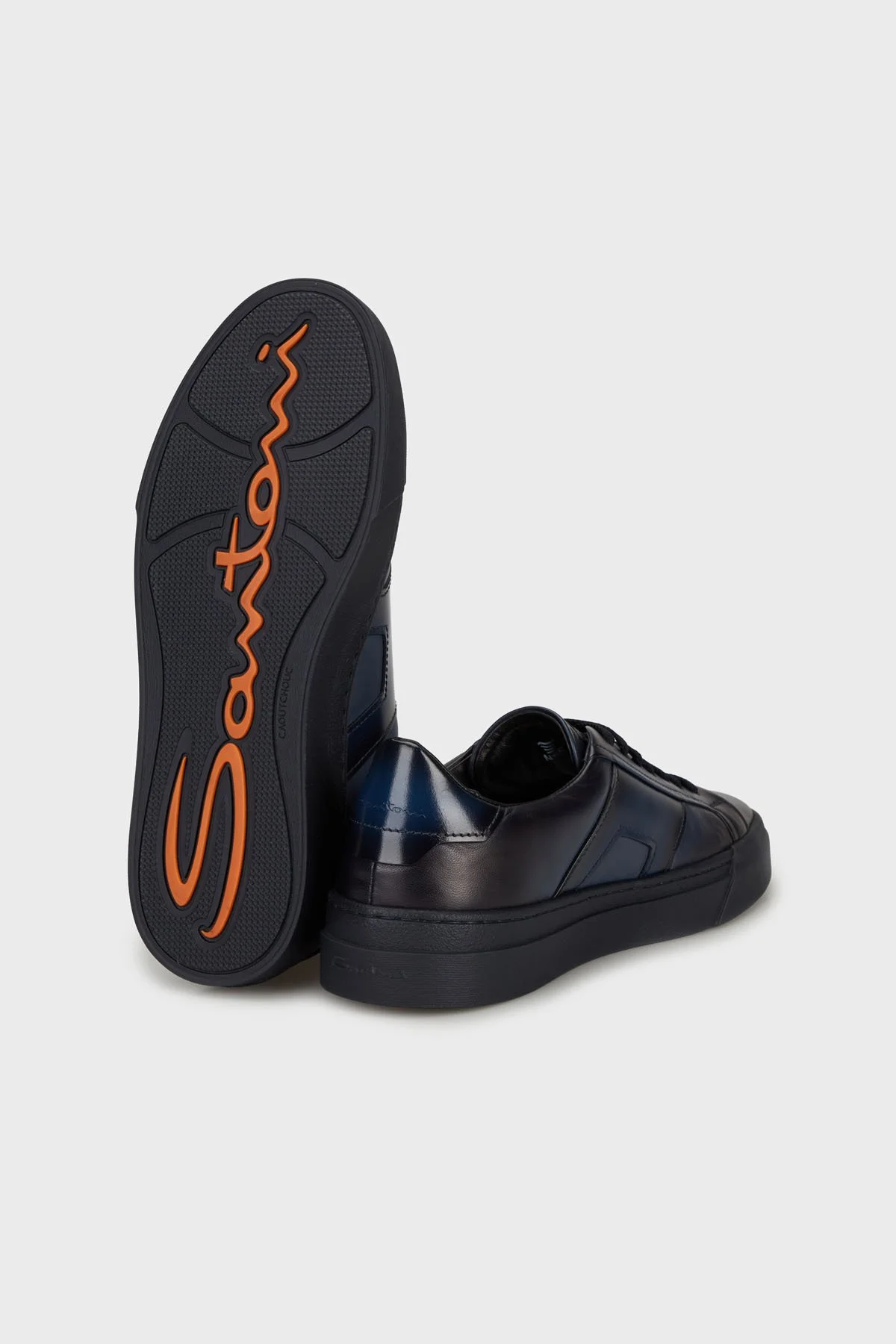 Santoni Hakiki Deri Bağcıklı Sneaker Erkek Ayakkabı MBGT22018OCNRGONU60 LACİVERT - 4