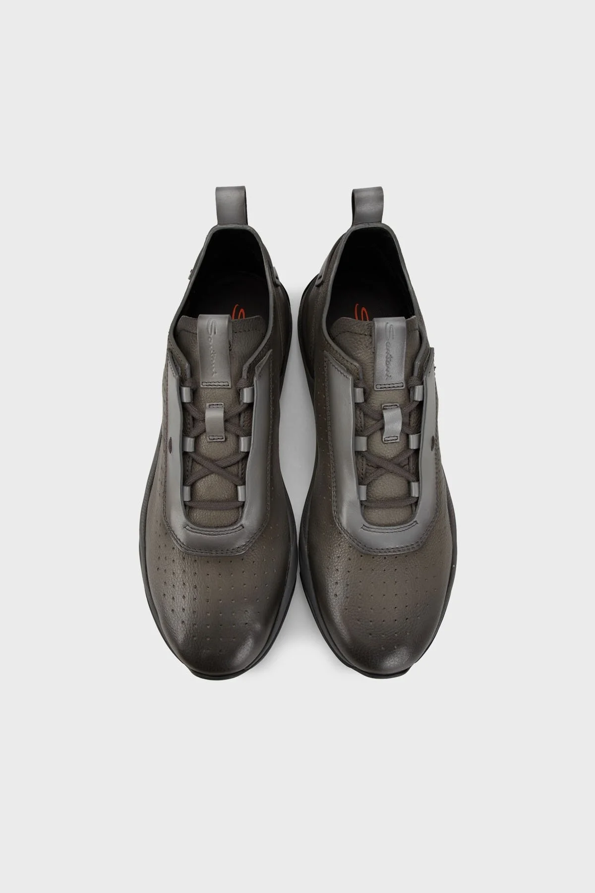 Santoni Hakiki Deri Bağcıklı Sneaker Erkek Ayakkabı MBIM21694ANENDYEG60 GRİ - 4