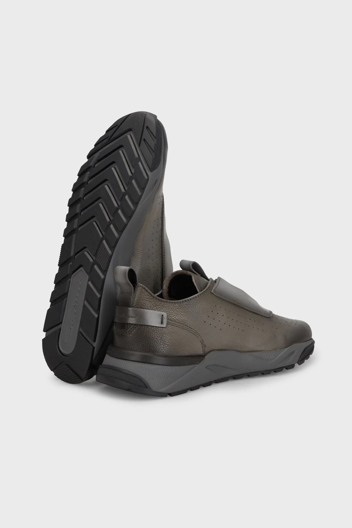 Santoni Hakiki Deri Bağcıklı Sneaker Erkek Ayakkabı MBIM21694ANENDYEG60 GRİ - 5