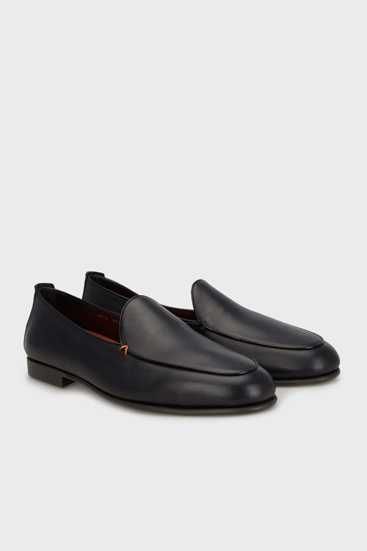 Santoni Hakiki Deri Dikiş Detaylı Loafer Erkek Ayakkabı MGEC19088SMOMMEMN01 SİYAH - 7