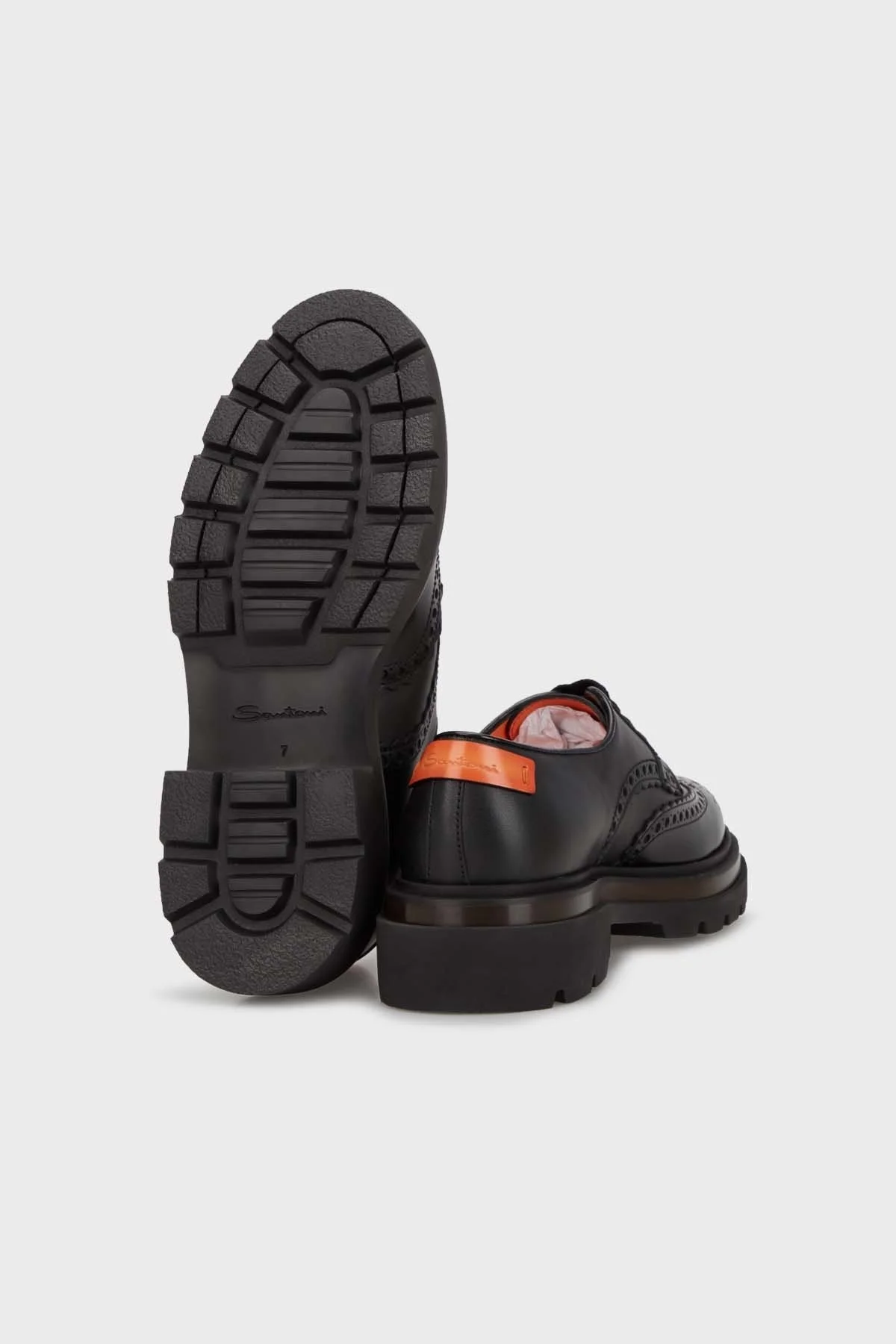 Santoni Hakiki Deri Kalın Tabanlı Erkek Ayakkabı MGMI17800JK4BPHGN01 SİYAH - 4