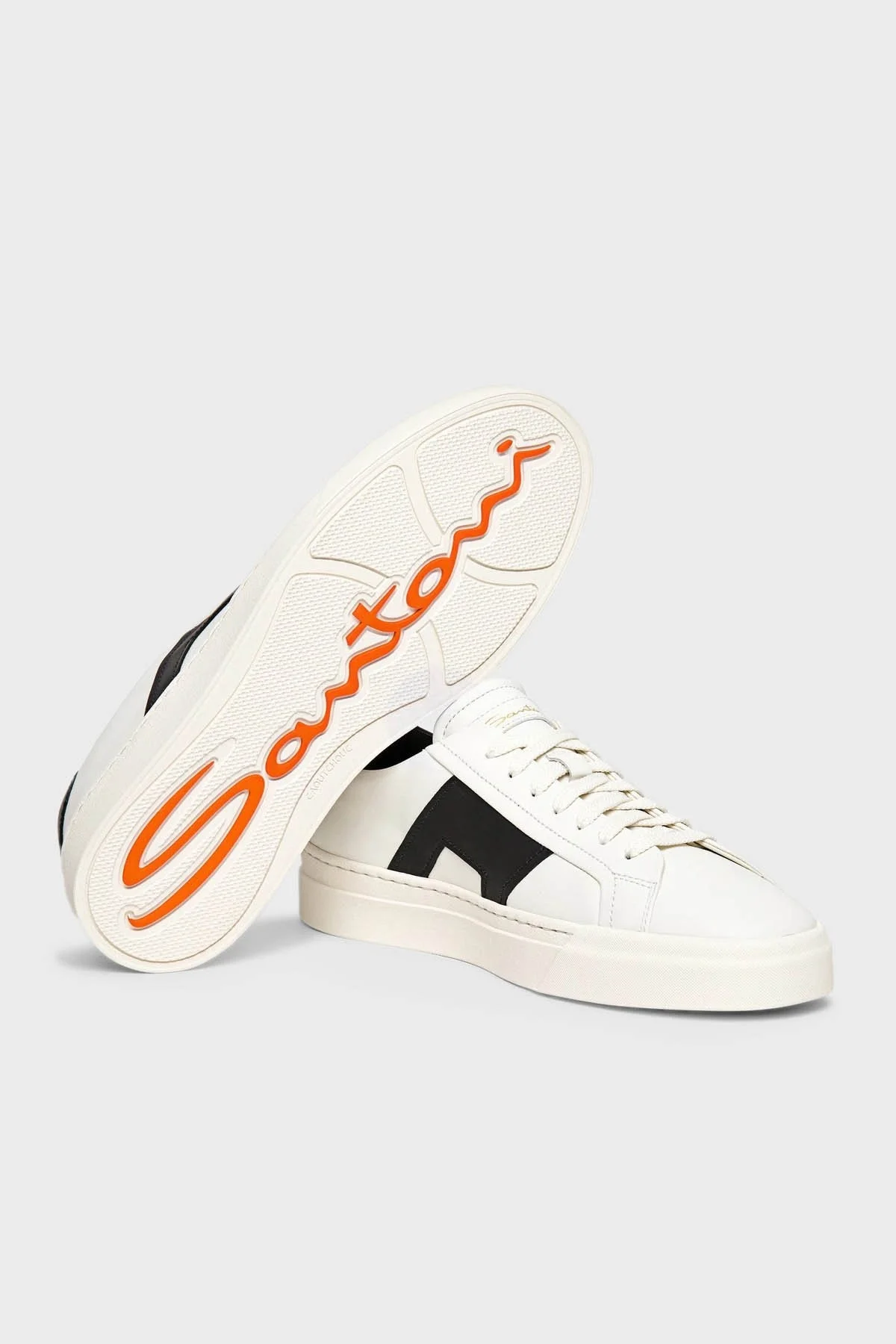 Santoni Hakiki Deri Sneaker Erkek Ayakkabı MBGT21779PNNRBWEI10 BEYAZ-SİYAH - 3