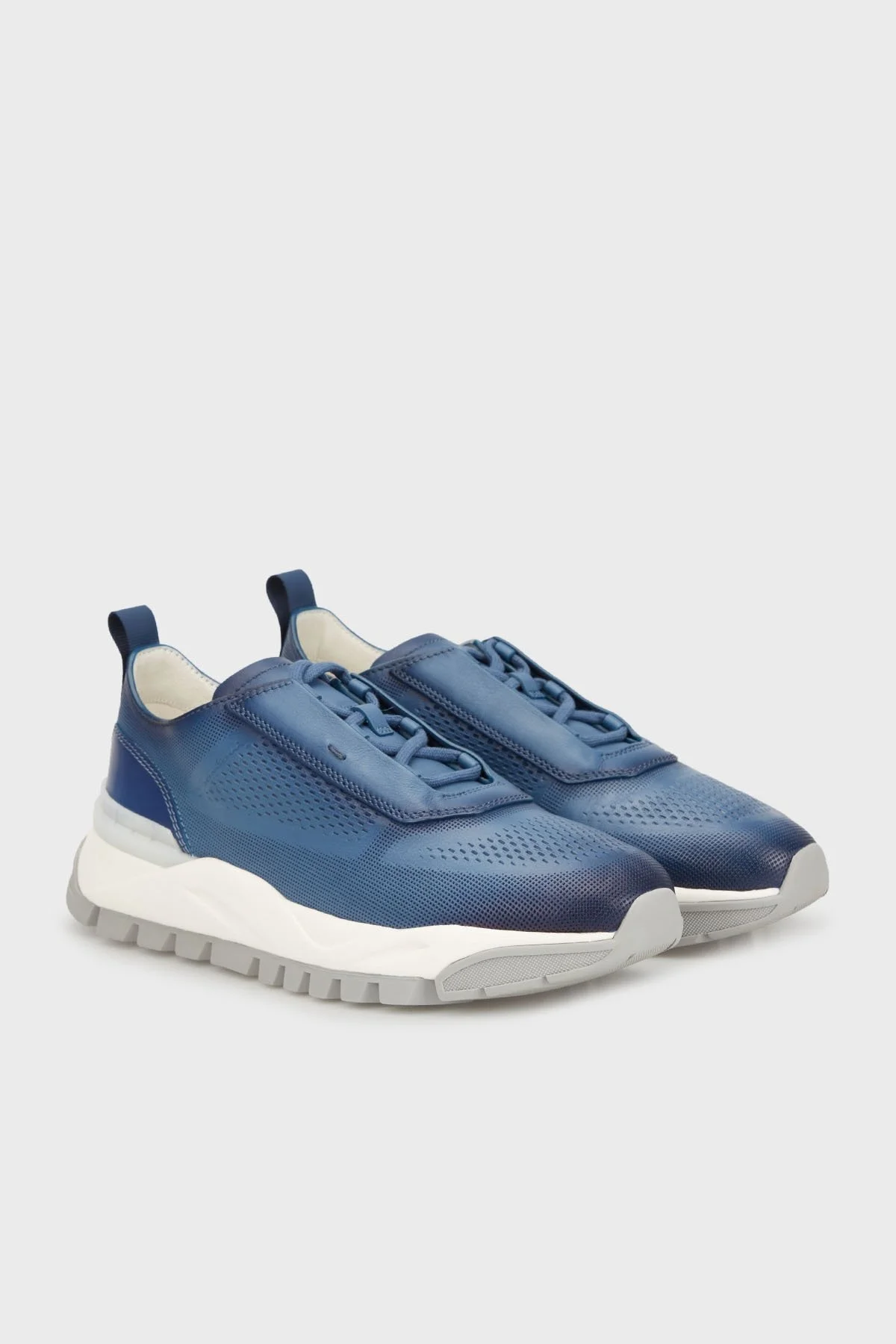 Santoni Hakiki Deri Sneaker Erkek Ayakkabı MBIH21976BINCGLBU86 LACİVERT - 8