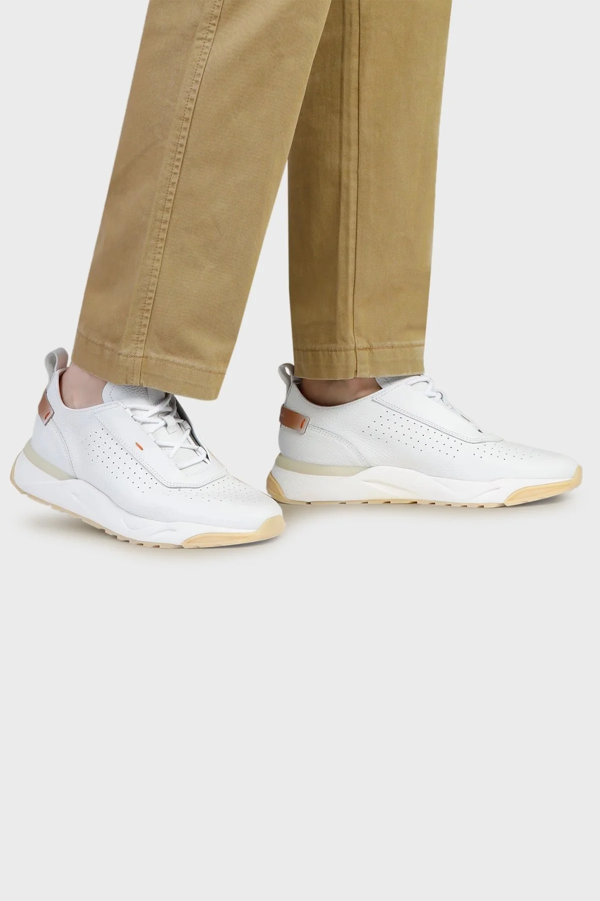 Santoni Hakiki Deri Sneaker Erkek Ayakkabı MBIM21693BTTCDPAI55 BEYAZ - 2