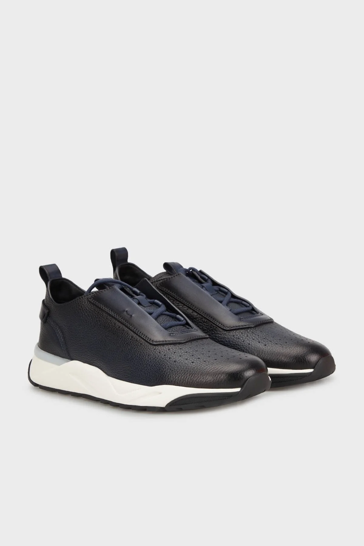 Santoni Hakiki Deri Sneaker Erkek Ayakkabı MBIM21694BINNDYEU57 LACİVERT - 3