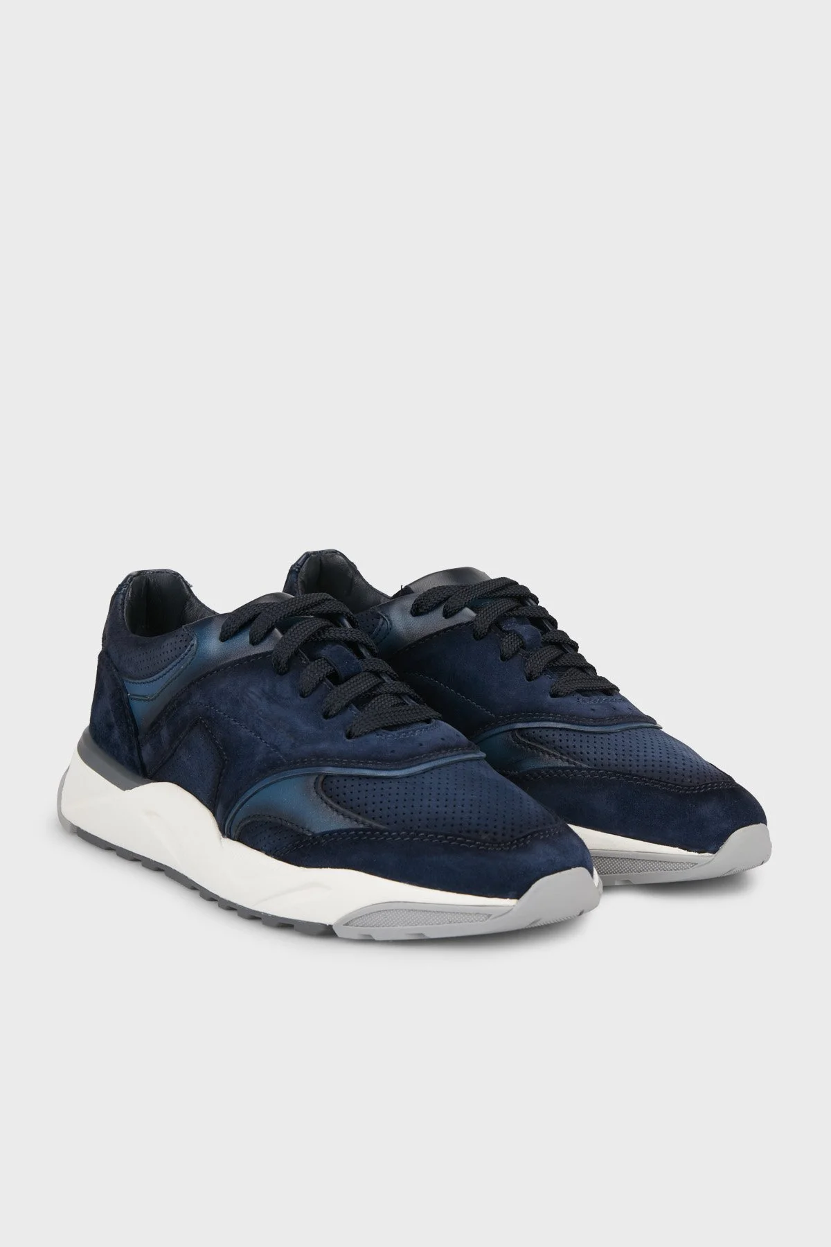 Santoni Hakiki Deri Sneaker Erkek Ayakkabı MBIM22112BGRTOKCU60 LACİVERT - 3