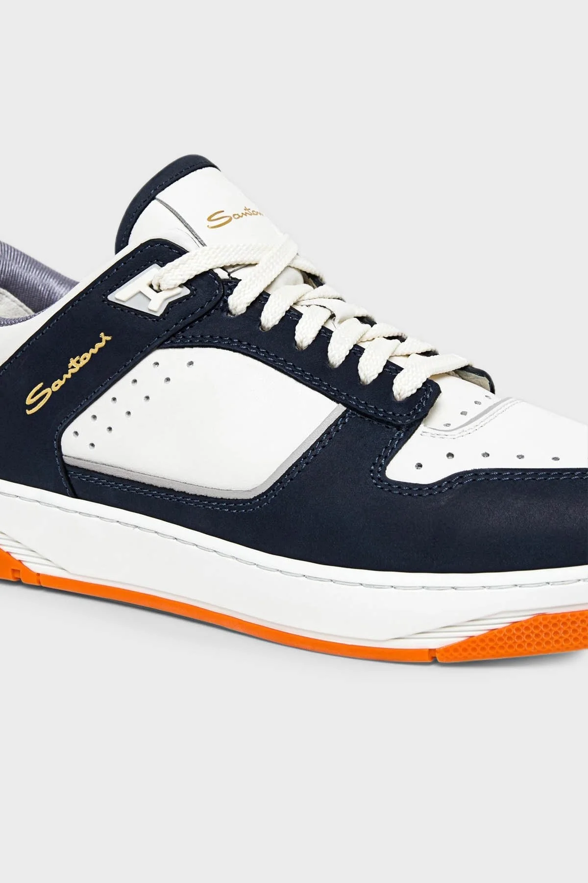 Santoni Hakiki Deri Sneaker Erkek Ayakkabı MBSA21865BARHKOEU61 BEYAZ-LACİVERT - 2