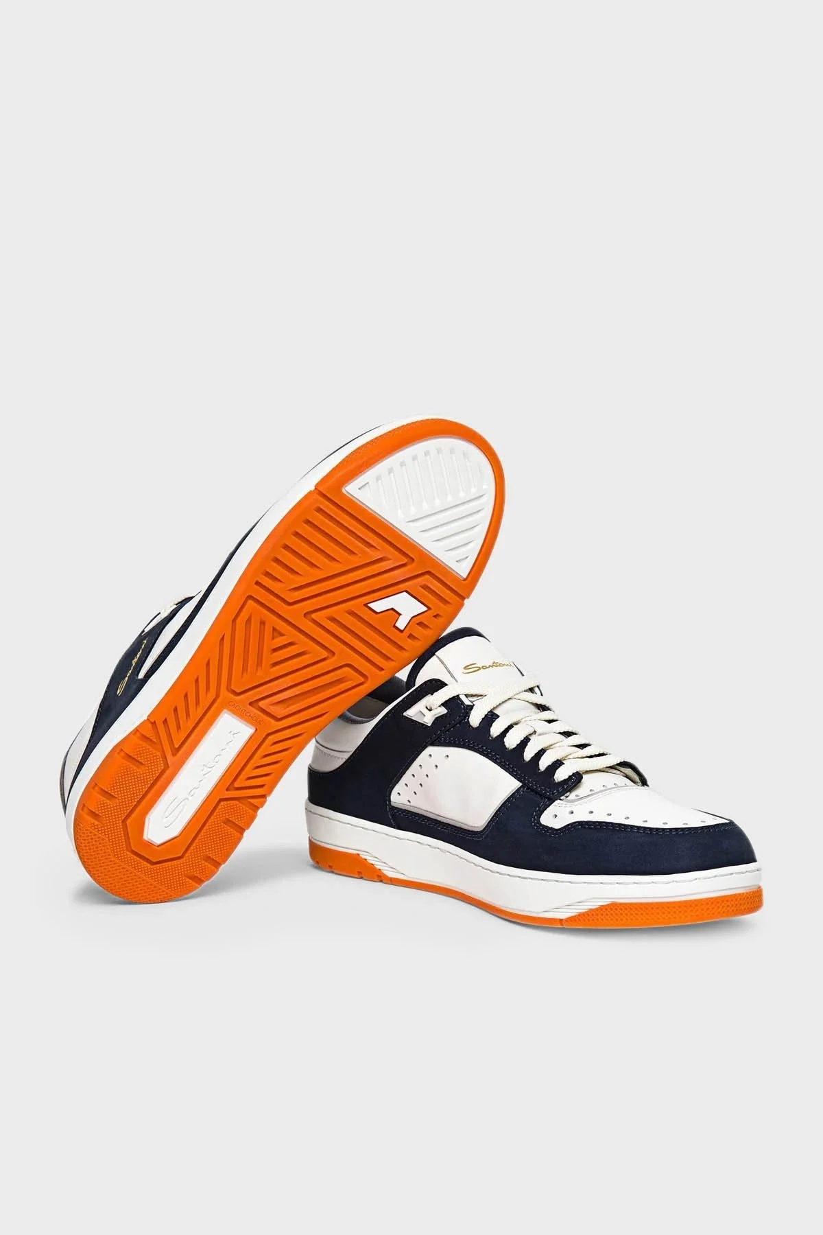 Santoni Hakiki Deri Sneaker Erkek Ayakkabı MBSA21865BARHKOEU61 BEYAZ-LACİVERT - 3