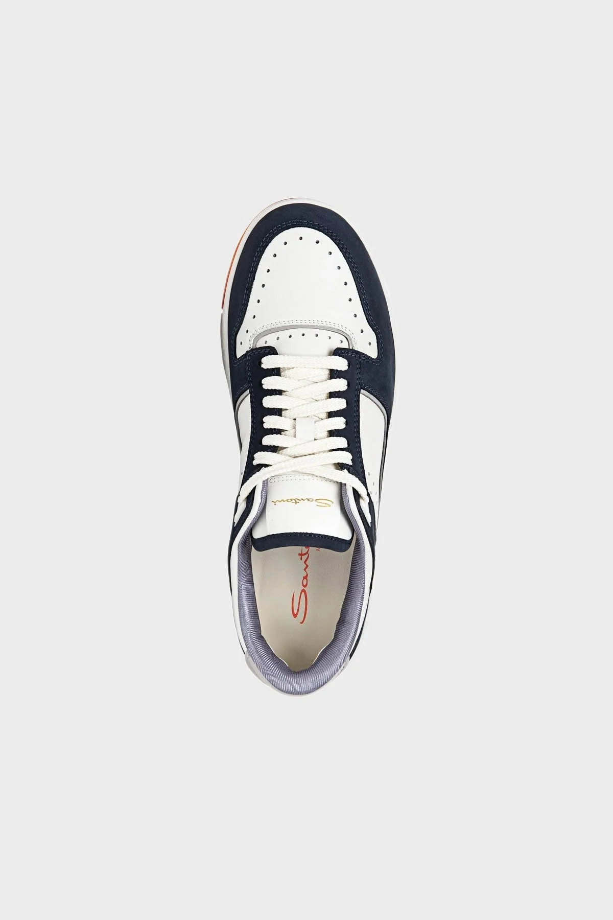 Santoni Hakiki Deri Sneaker Erkek Ayakkabı MBSA21865BARHKOEU61 BEYAZ-LACİVERT - 5