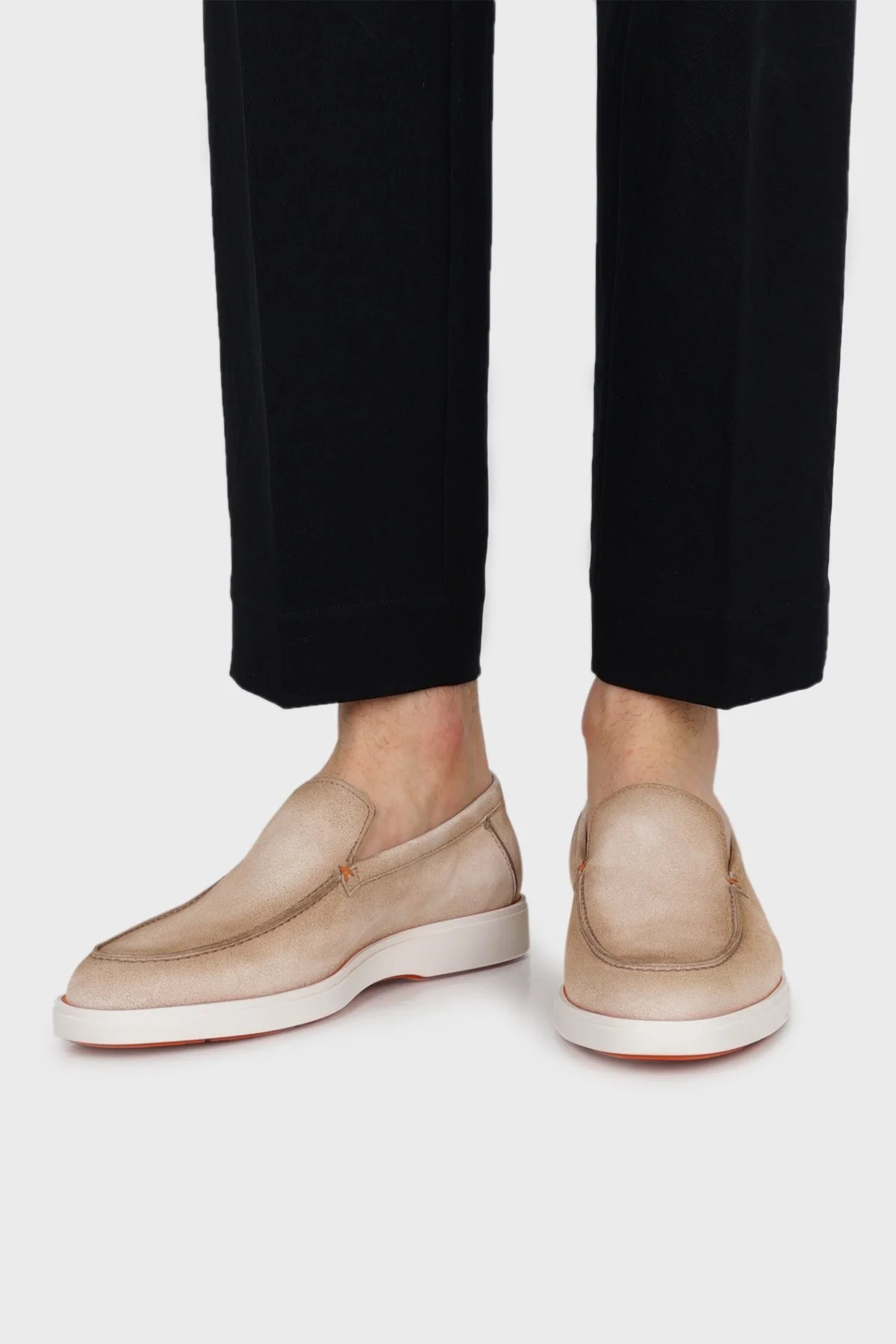 Santoni Hakiki Deri Süet Makosen Erkek Ayakkabı MGDT17824BARBGWHM24 VİZON - 2