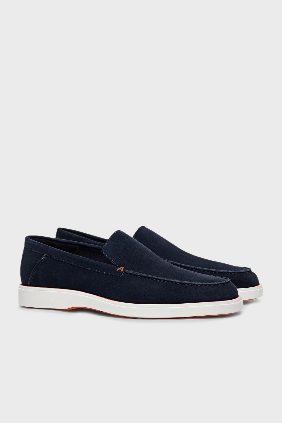 Santoni Hakiki Deri Süet Makosen Erkek Ayakkabı MGDT17824BARSYKSU60 LACİVERT - 2