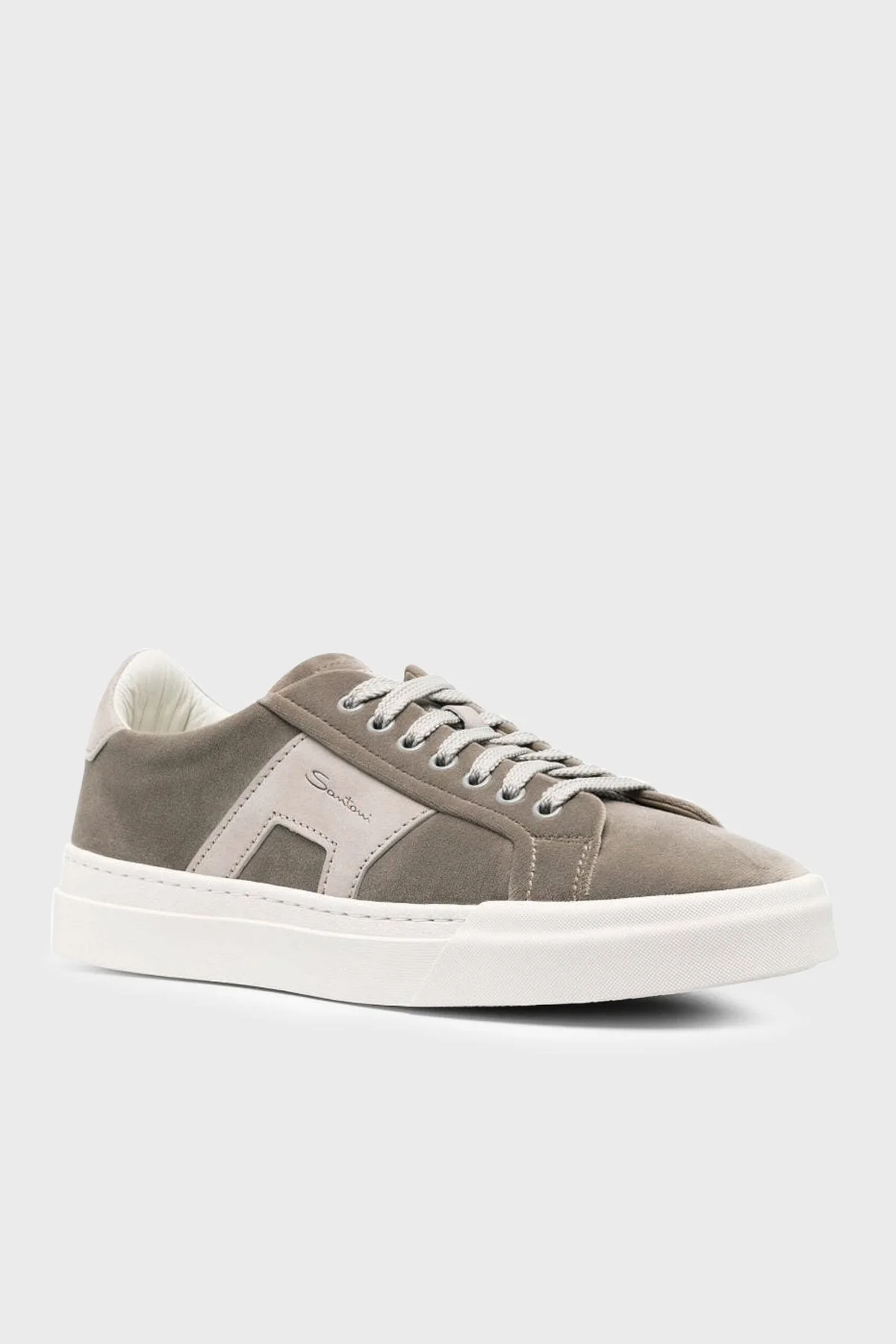 Santoni Hakiki Deri Süet Sneaker Erkek Ayakkabı MBGT21920PNNGBSXE42 VİZON - 2