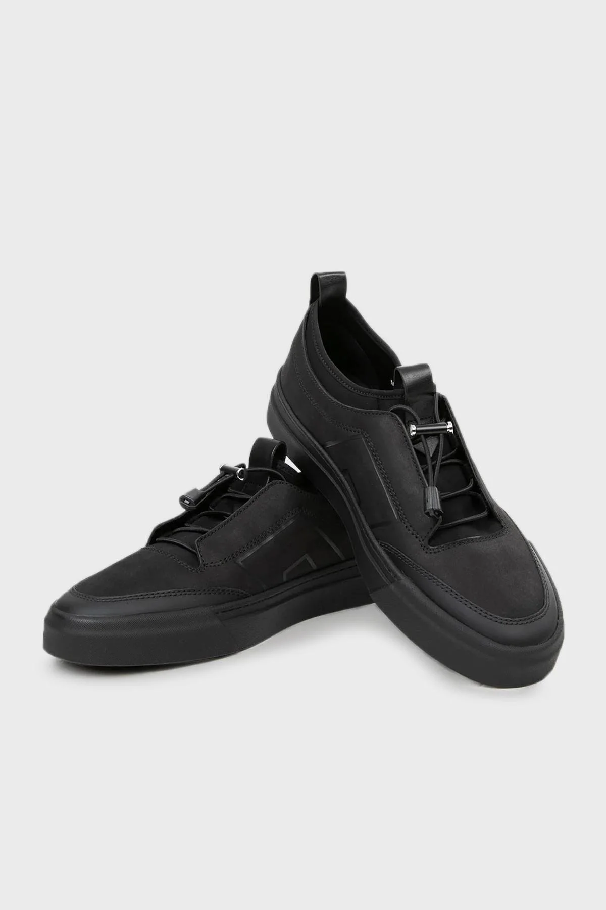 Santoni Hakiki Nubuk Deri Sneaker Erkek Ayakkabı MBGT21902NEORGYPN0 SİYAH - 4