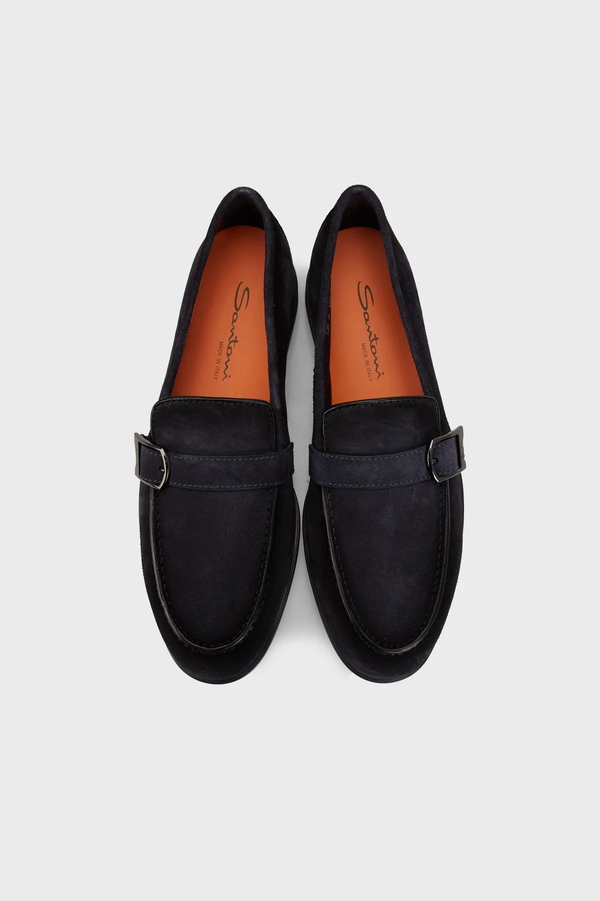 Santoni Kemerli Süet Loafer Erkek Ayakkabı MGAR18824OOTSRVRU59 LACİVERT - 9