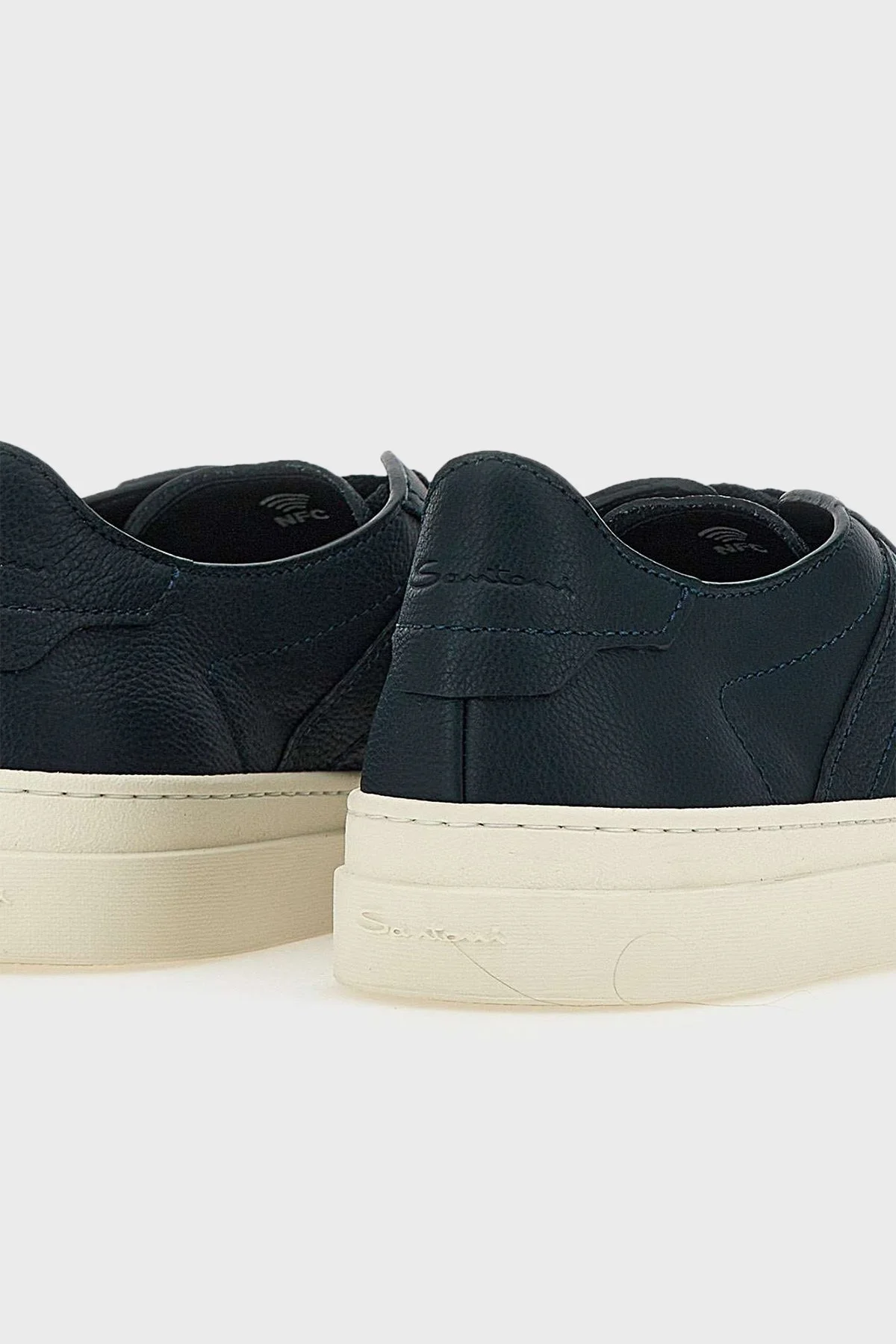 Santoni Logolu Hakiki Deri Kalın Tabanlı Erkek Ayakkabı MBGT21967PNNTSIWU55 LACİVERT - 13