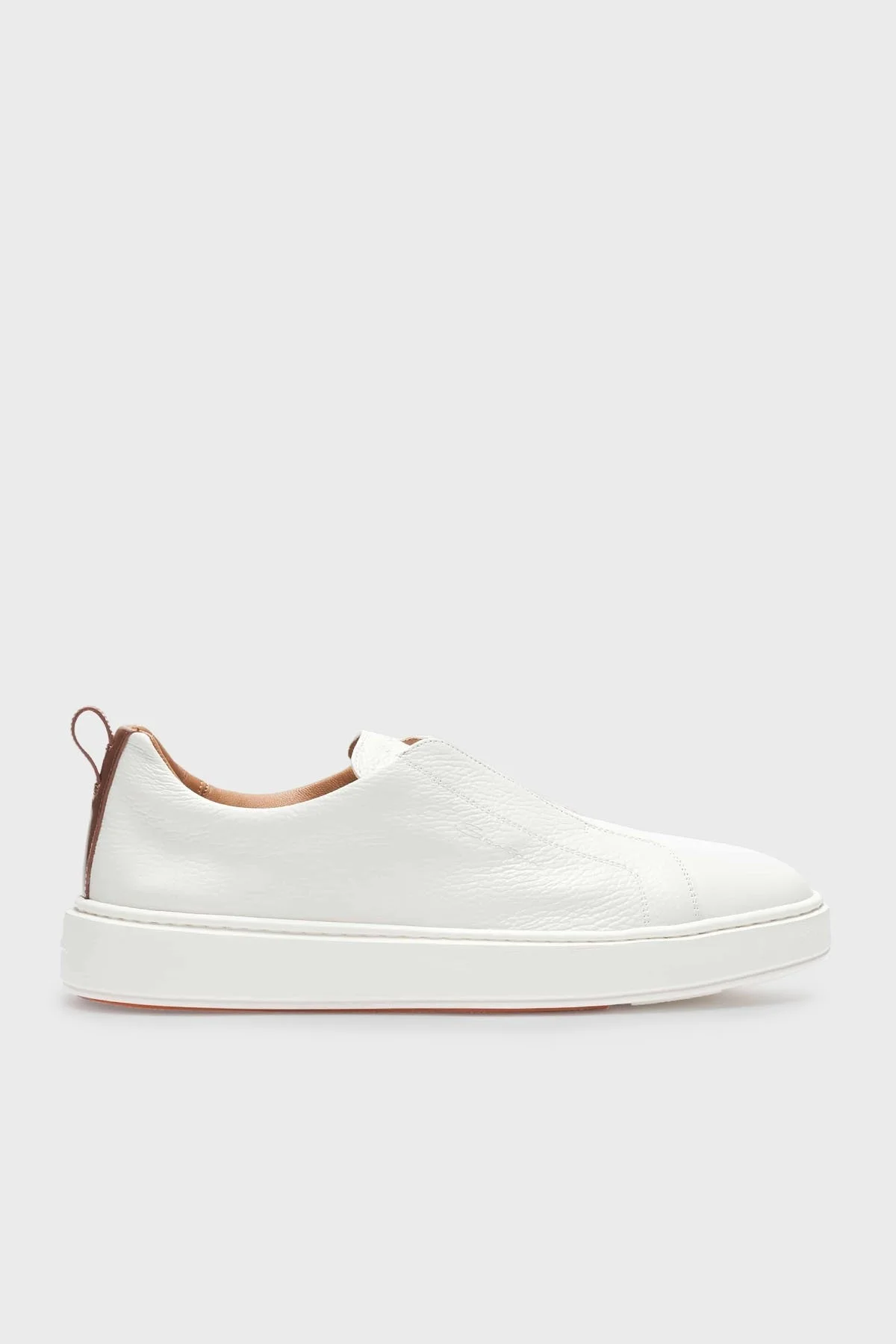 Santoni Logolu Hakiki Deri Kalın Tabanlı Slip-On Sneaker Erkek Ayakkabı MBCD21995BARTLLDI50 BEYAZ - 6